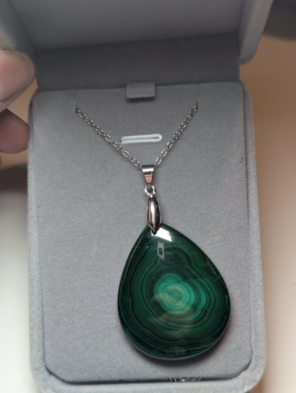 Malicite crystal teardrop handmade necklace