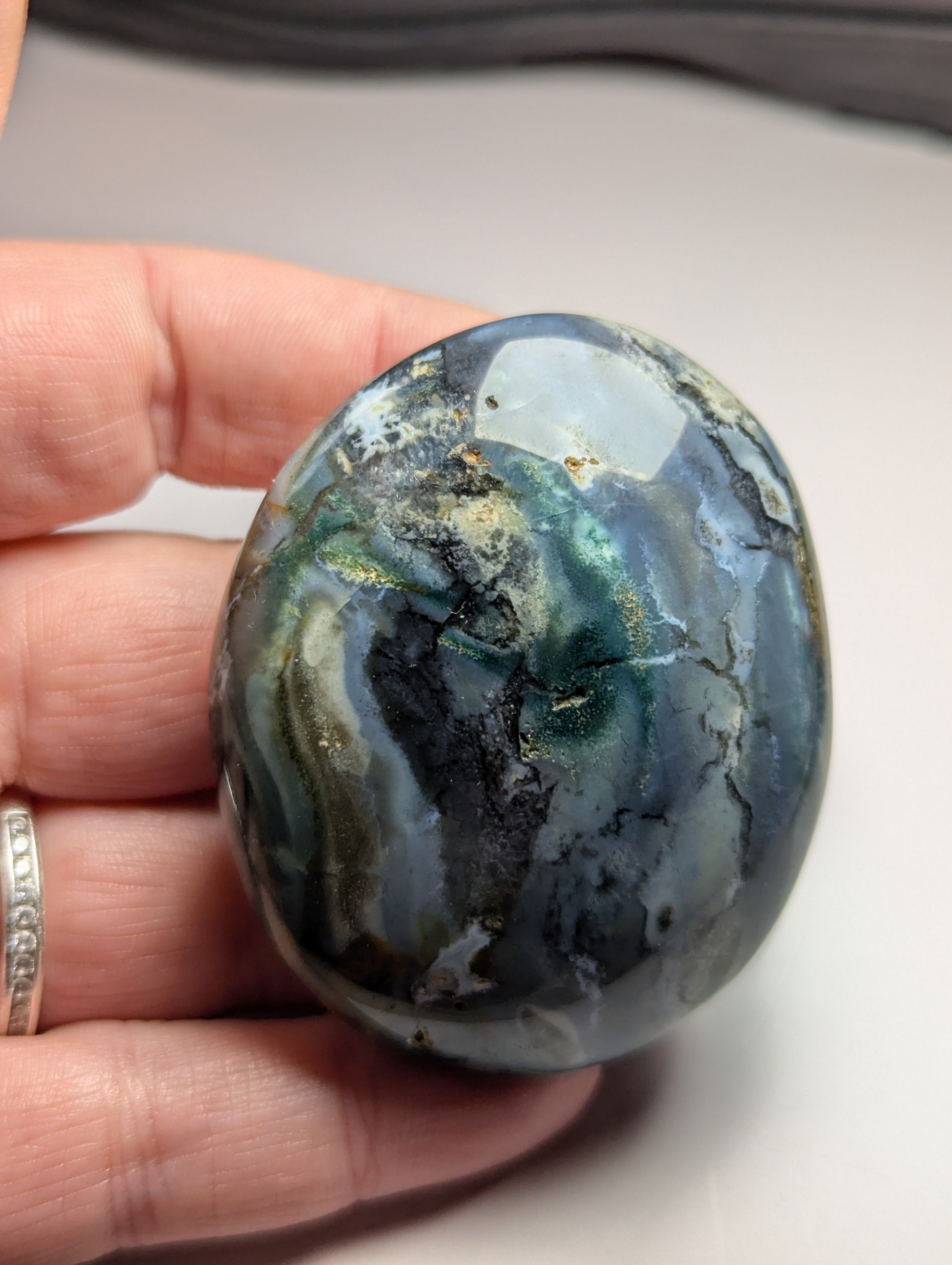 Ocean Jasper crystal palm stone