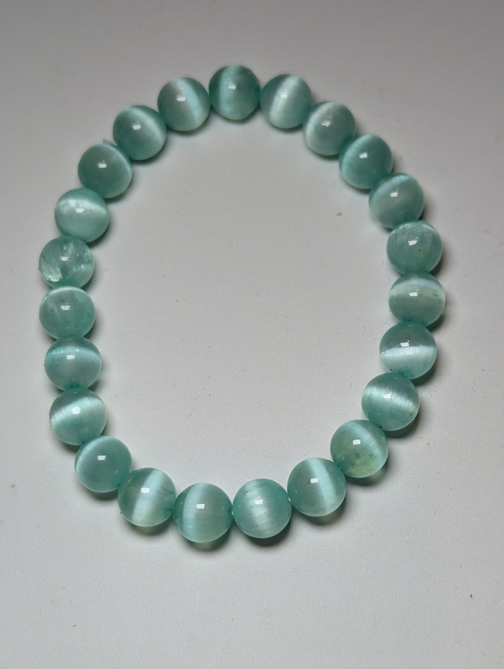 Green selenite crystal bracelet (dyed)