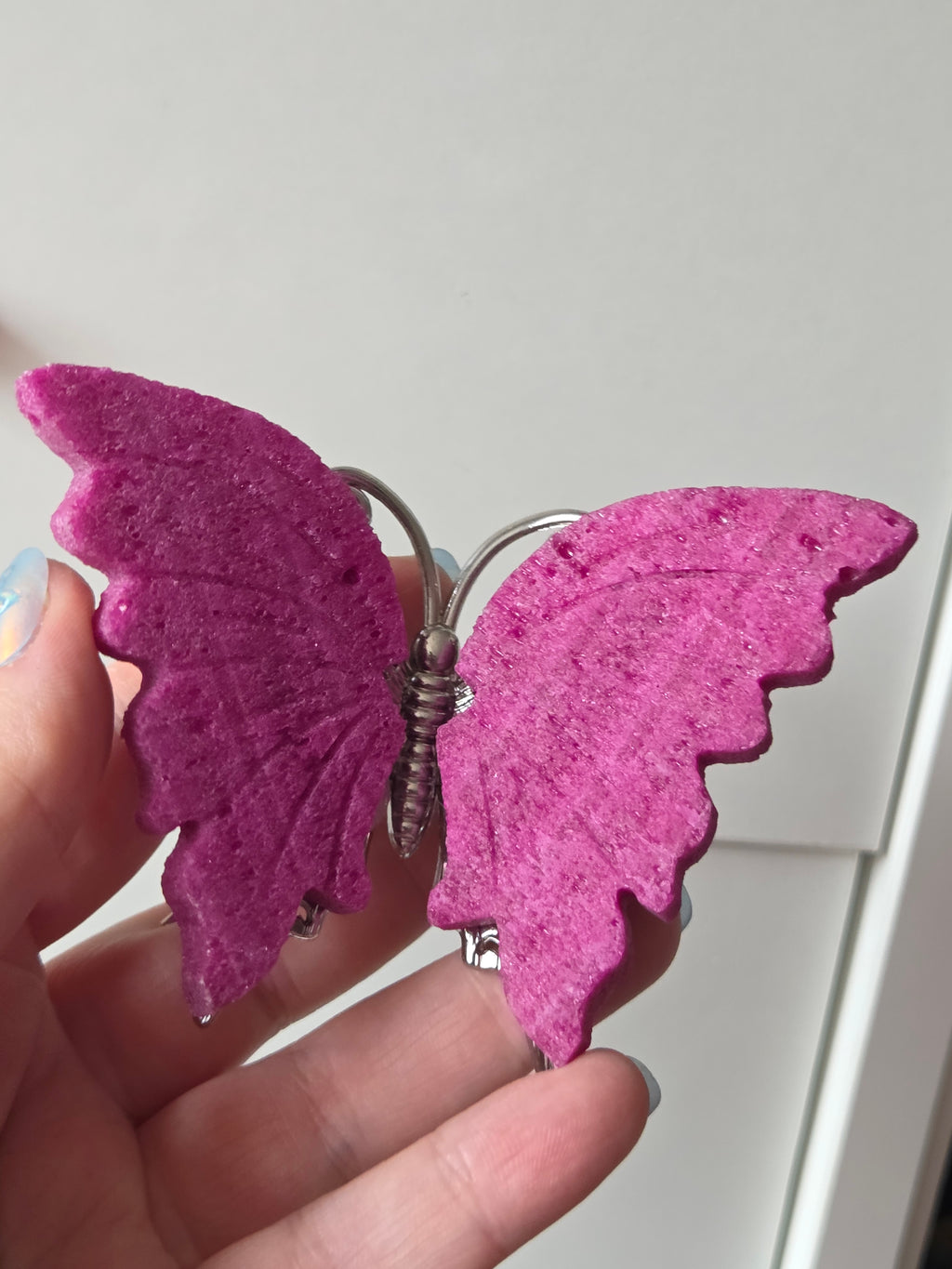 Honeycomb ruby butterfly carving