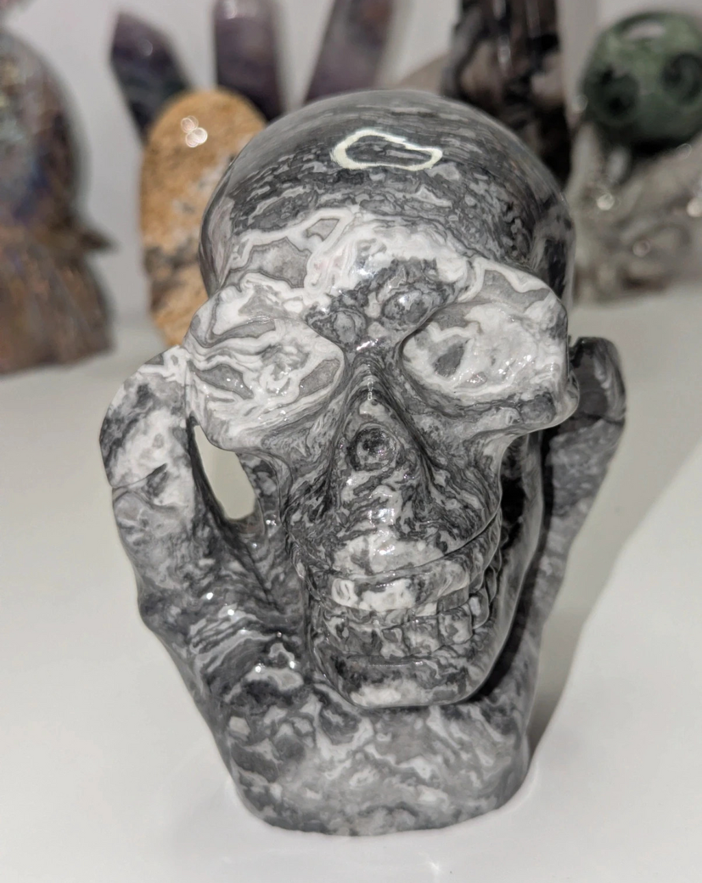 Picasso jasper skull and Claw