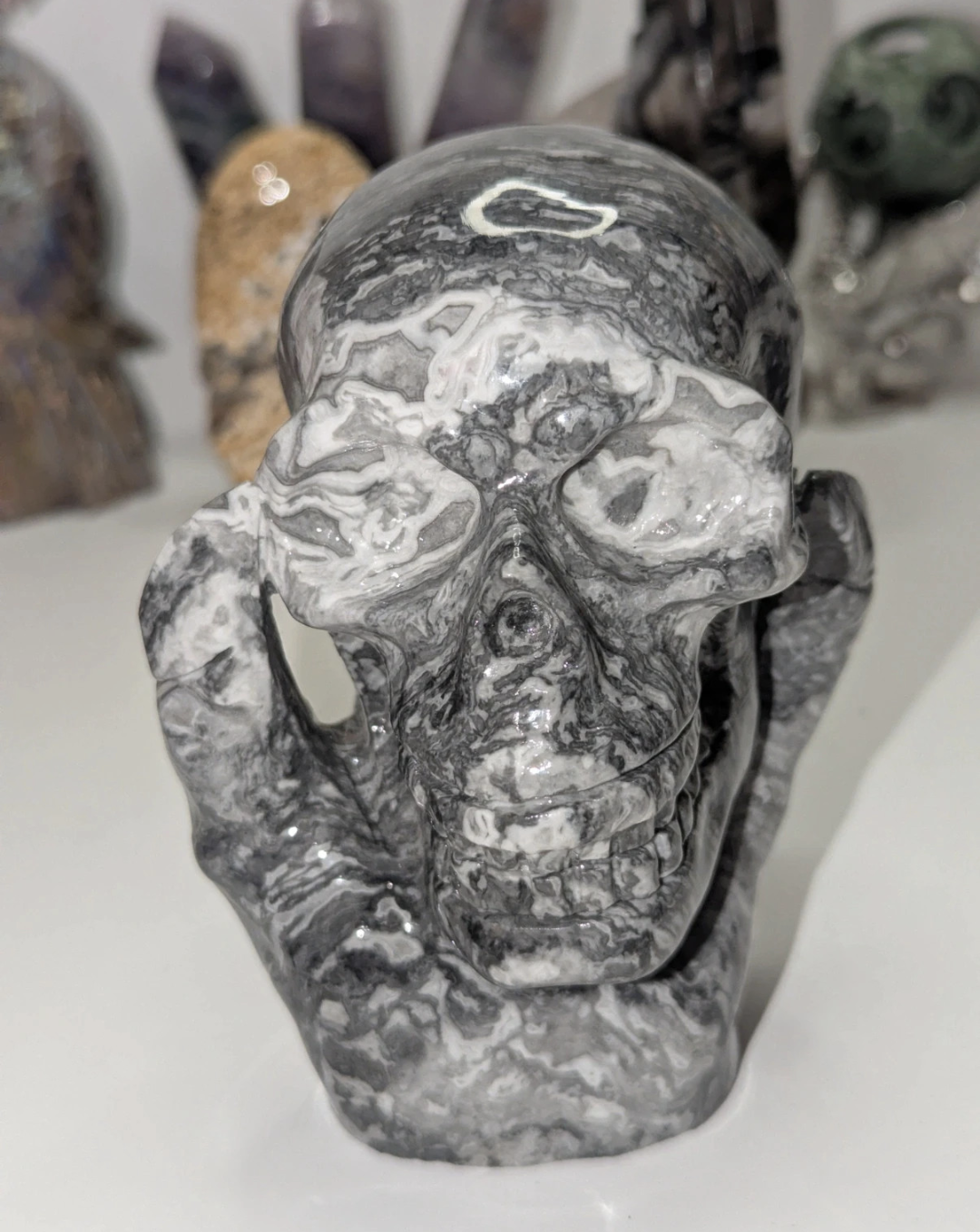 Picasso jasper skull and Claw