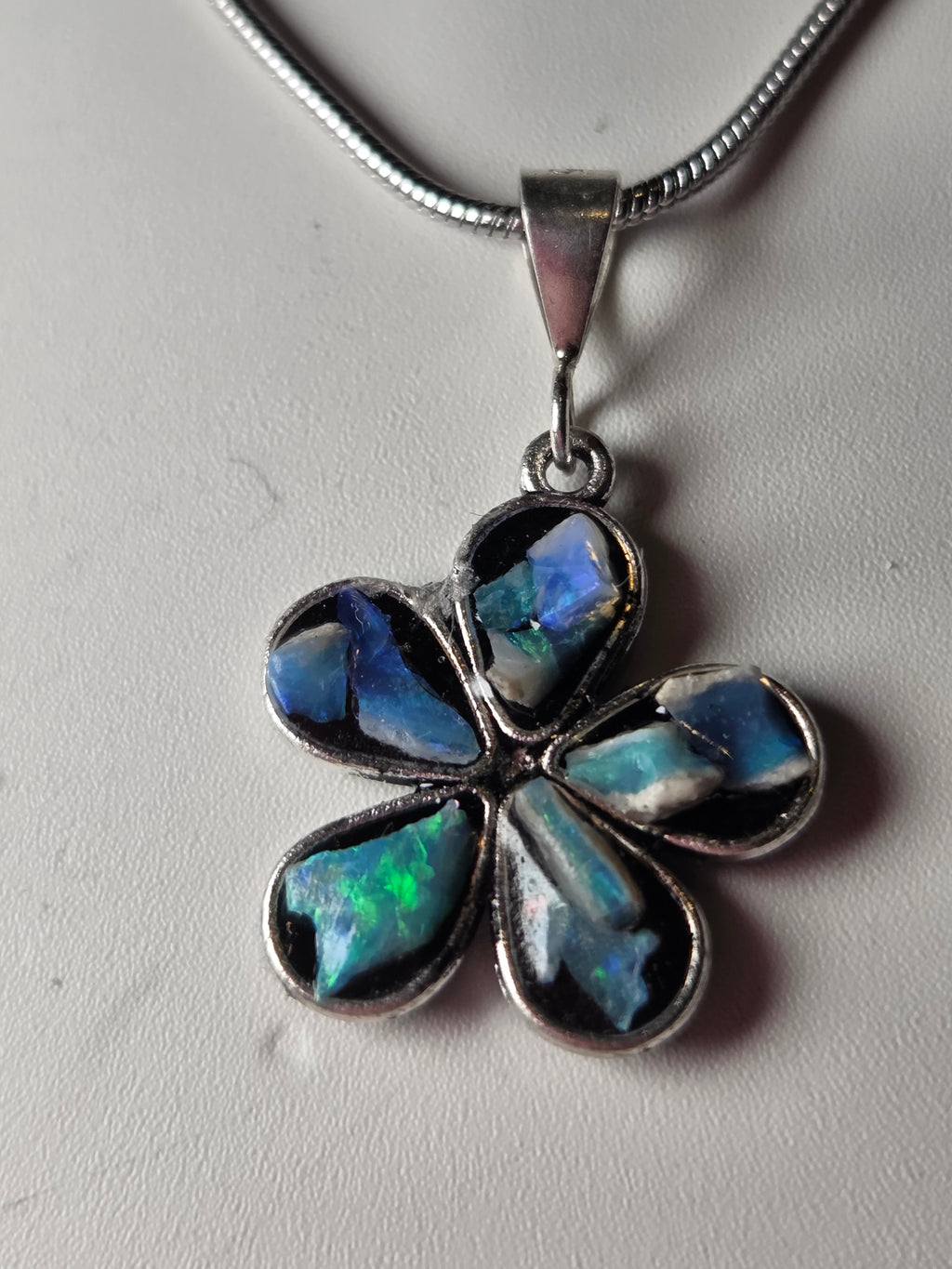 Australian opal crystal handmade necklace set in resin