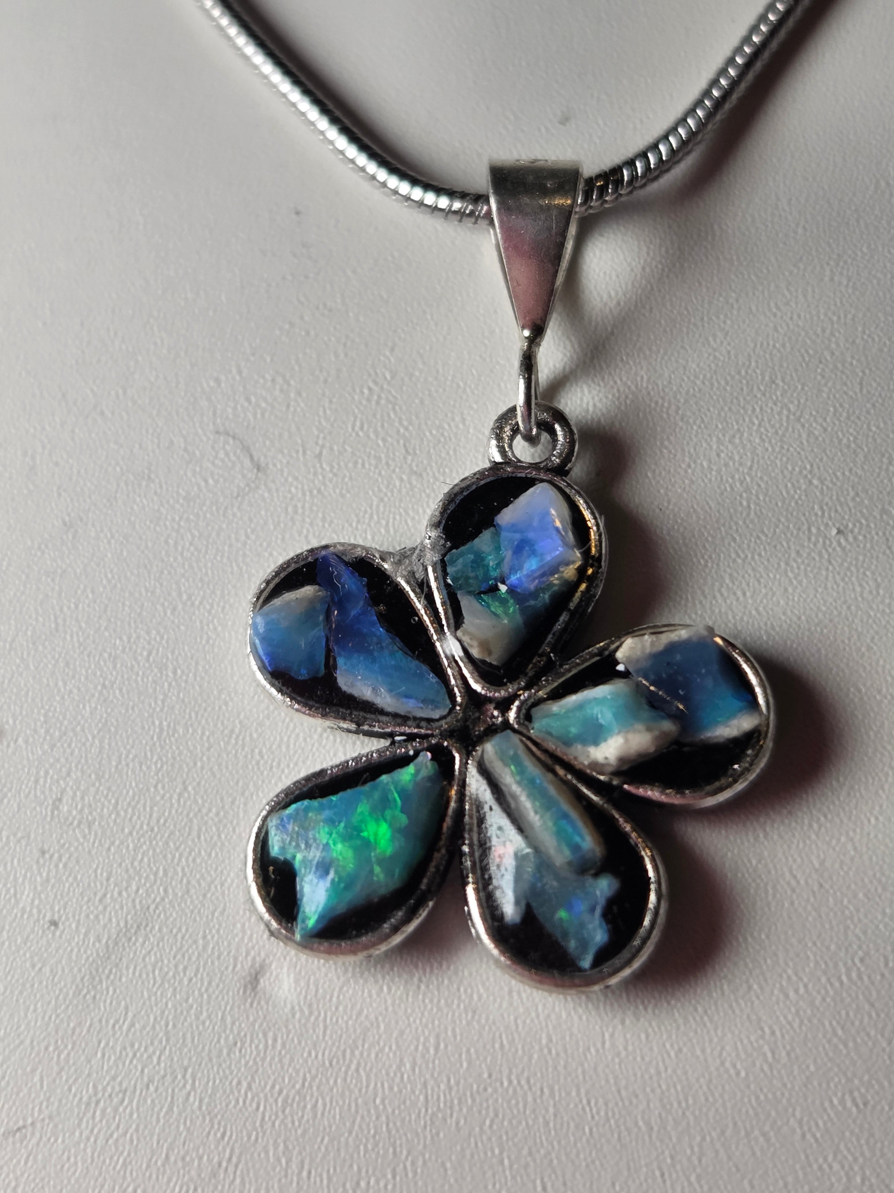 Australian opal crystal handmade necklace set in resin