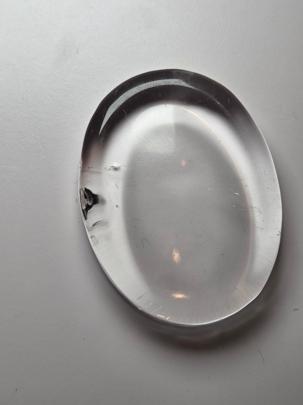 Grade A Clear quartz worry stone