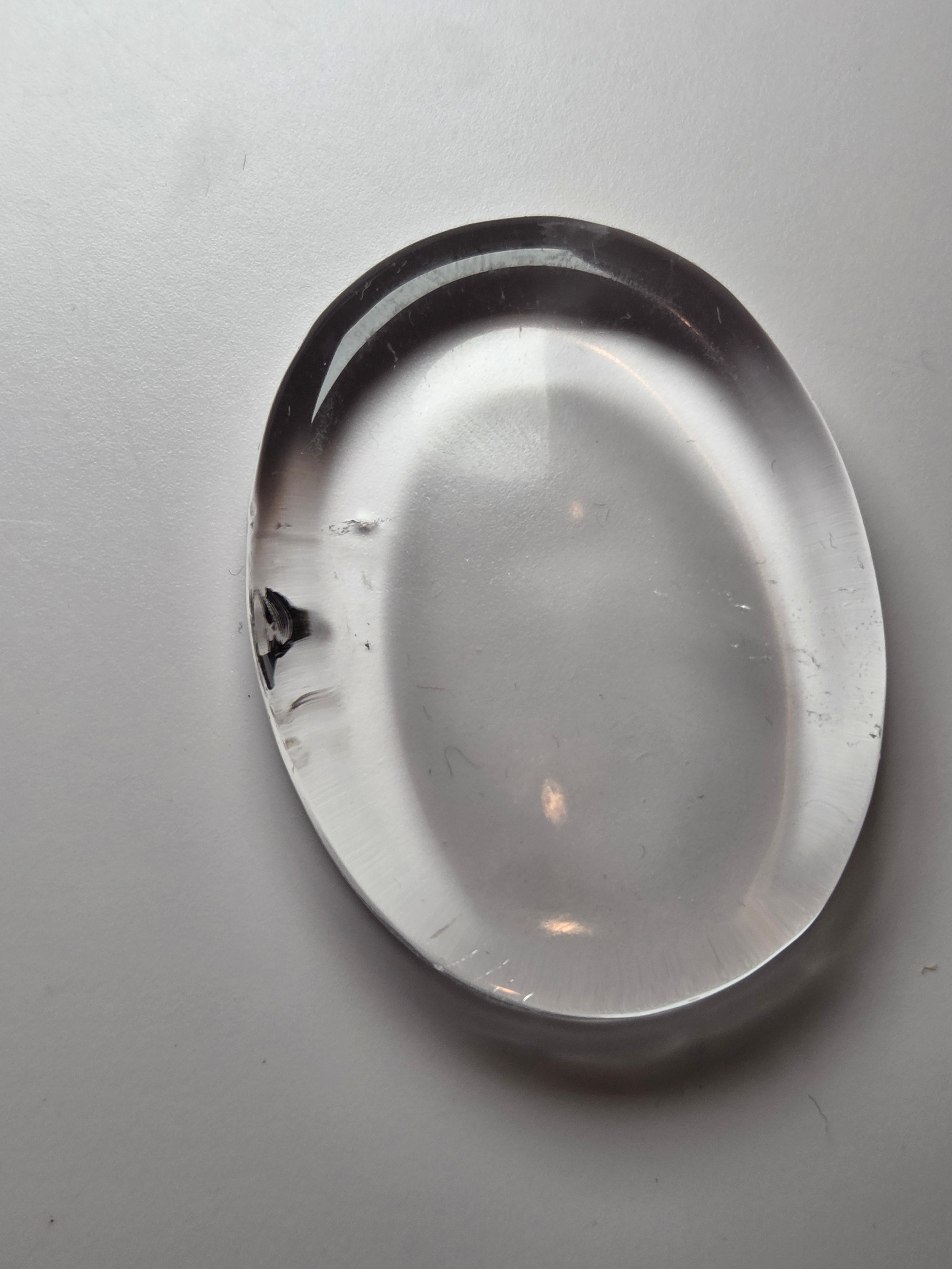 Grade A Clear quartz worry stone