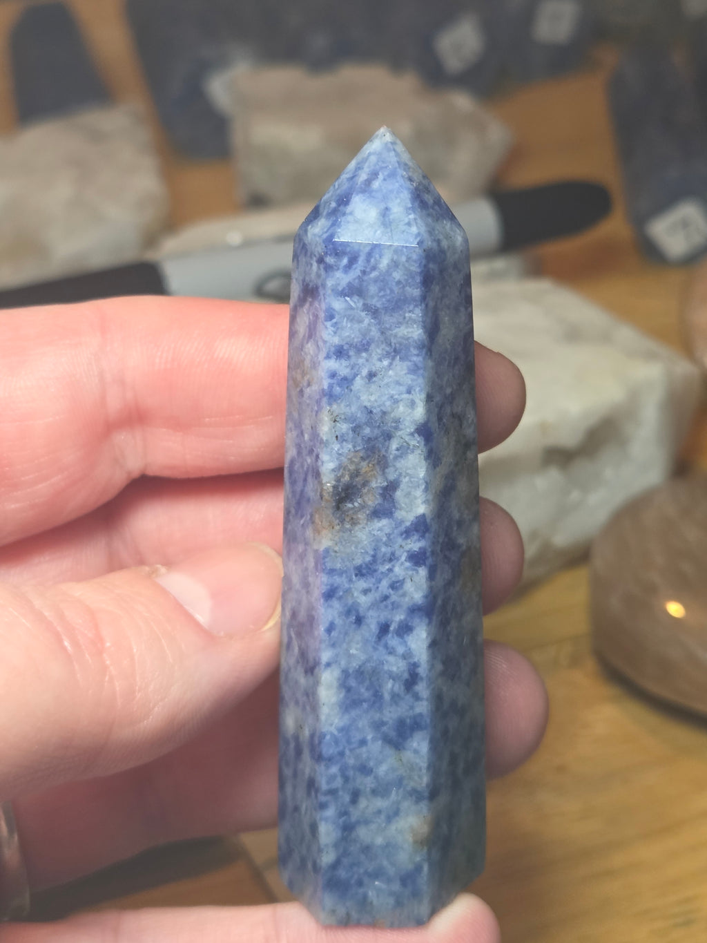 Blue spot crystal sodalite tower