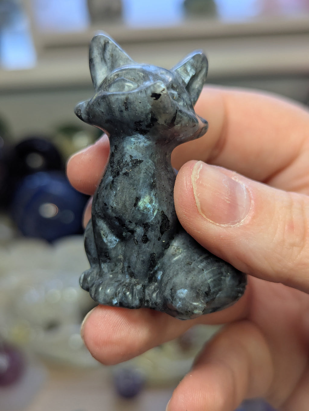 Crystal fox carvings