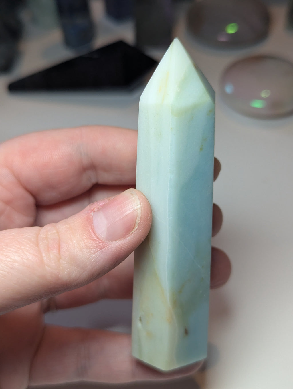 Caribbean calcite crystal tower with imperfections