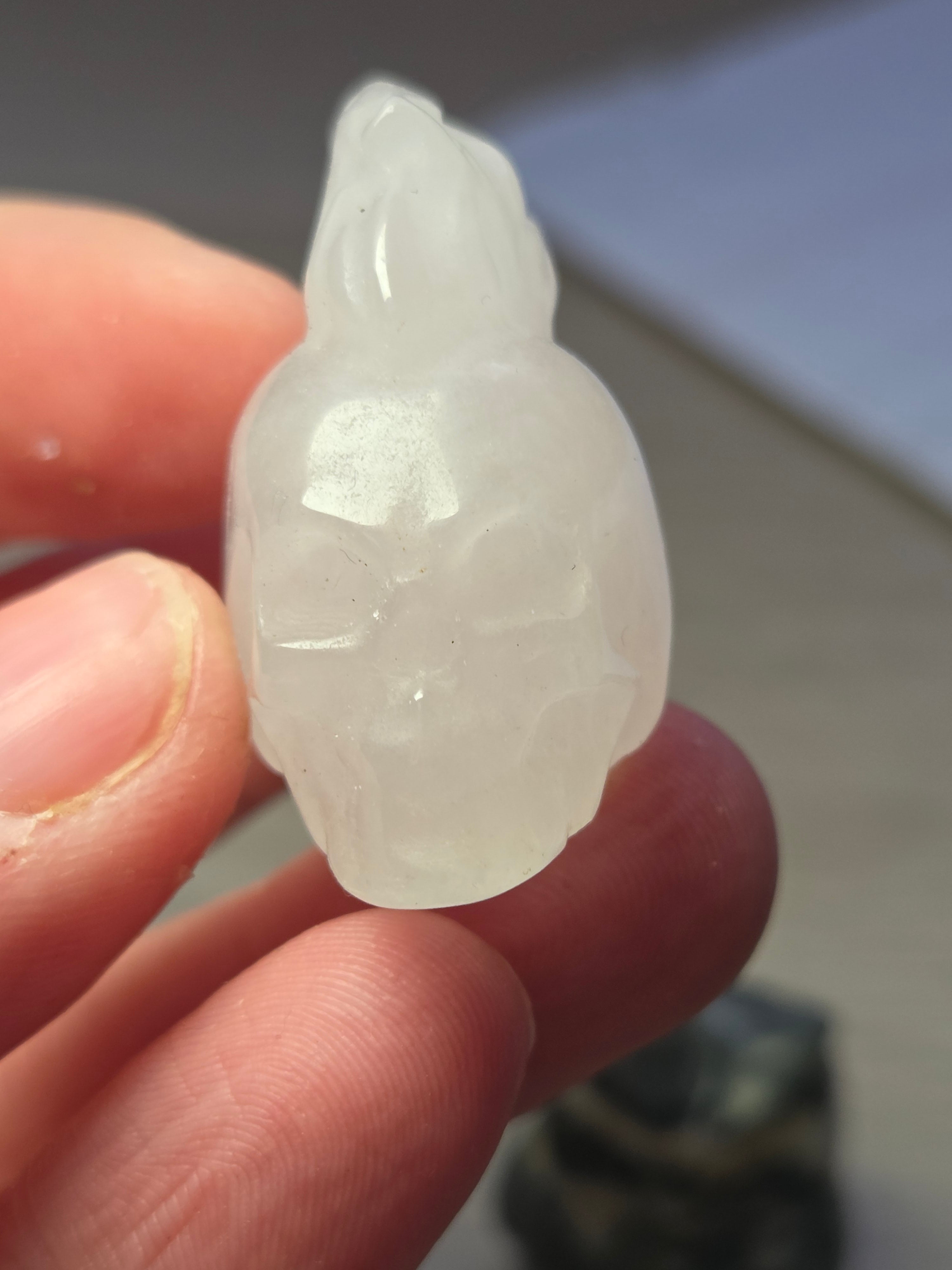 Clear quartz crystal rock star skull