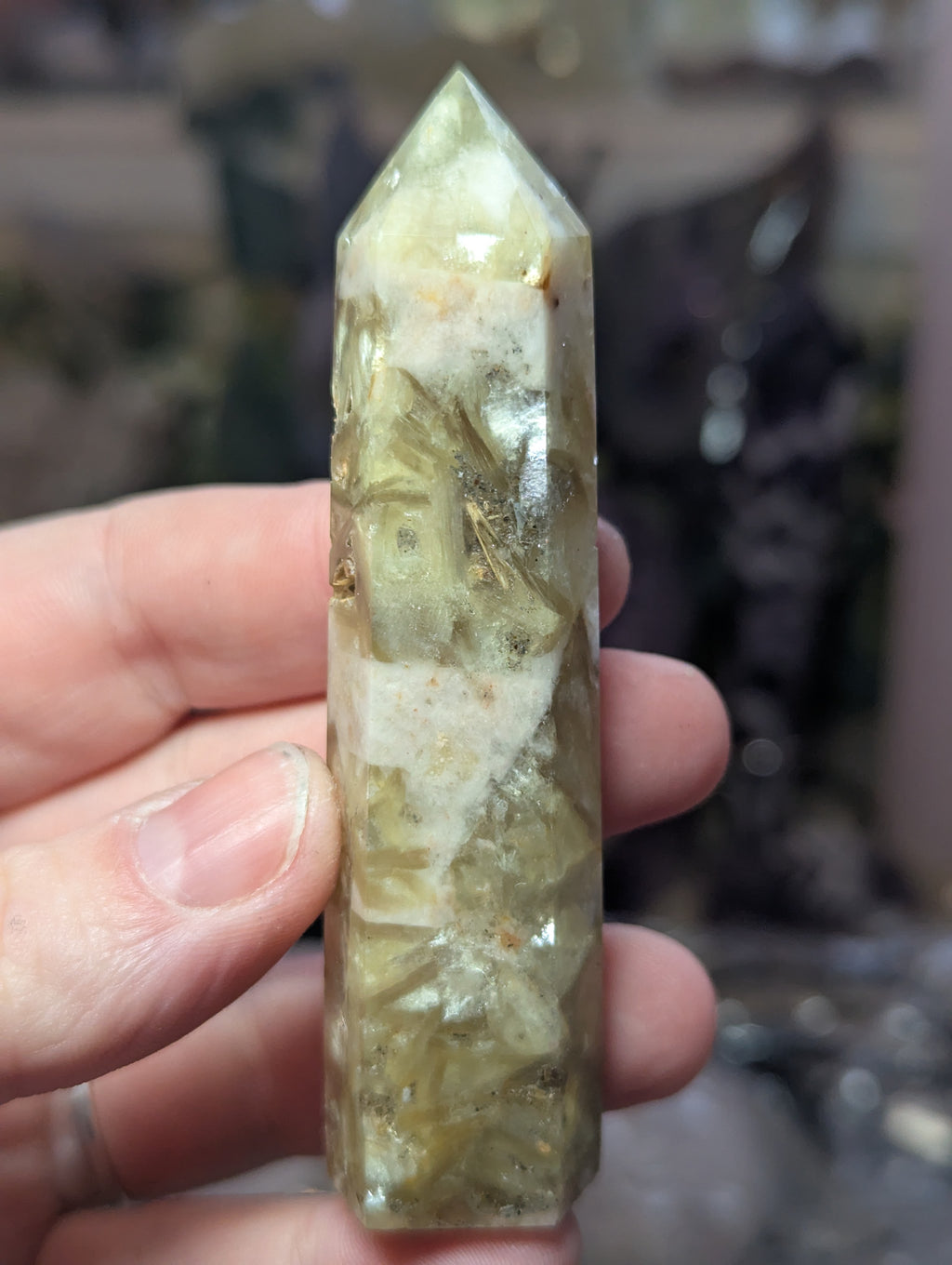 Golden Mica crystal tower