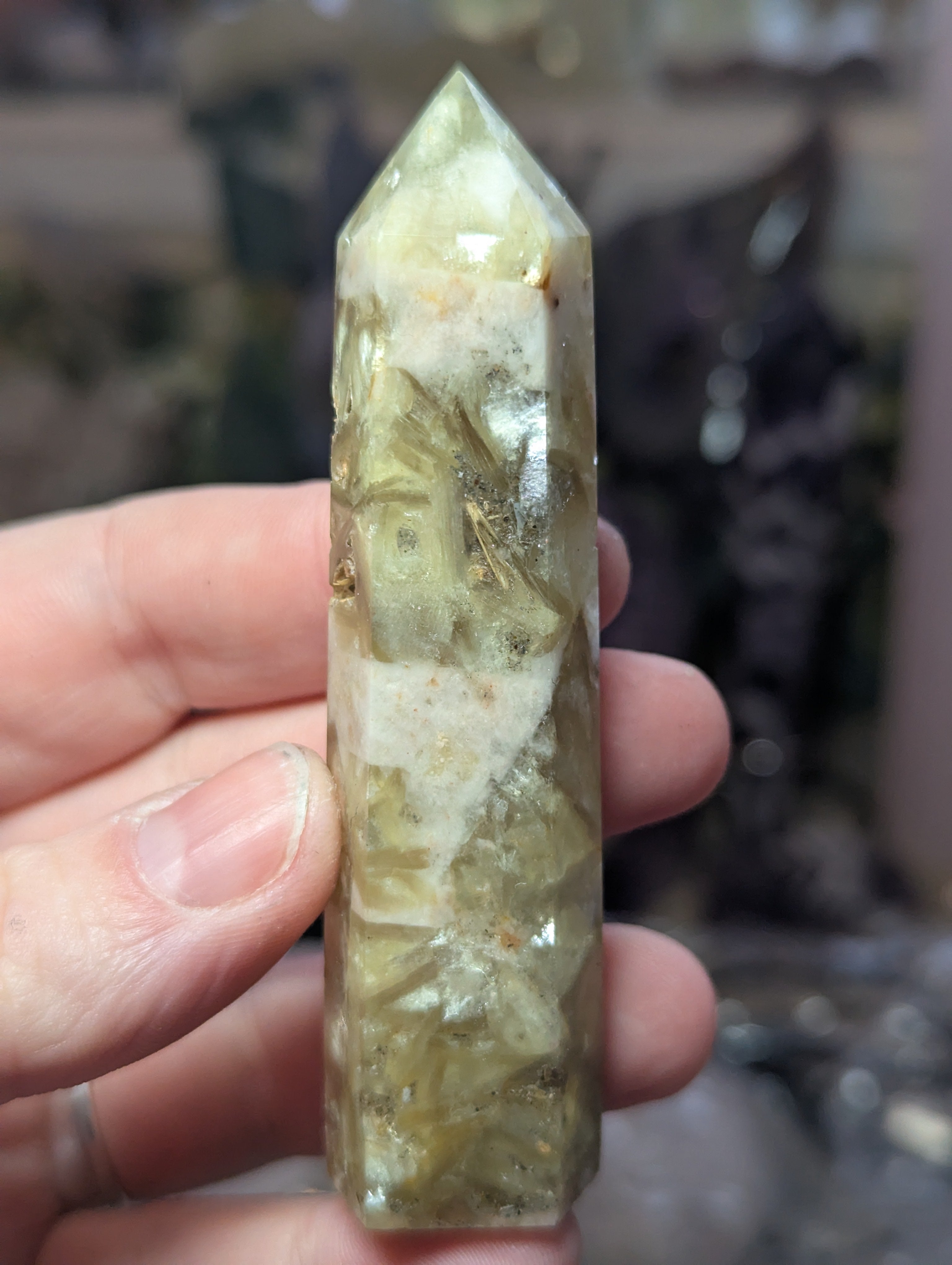 Golden Mica crystal tower