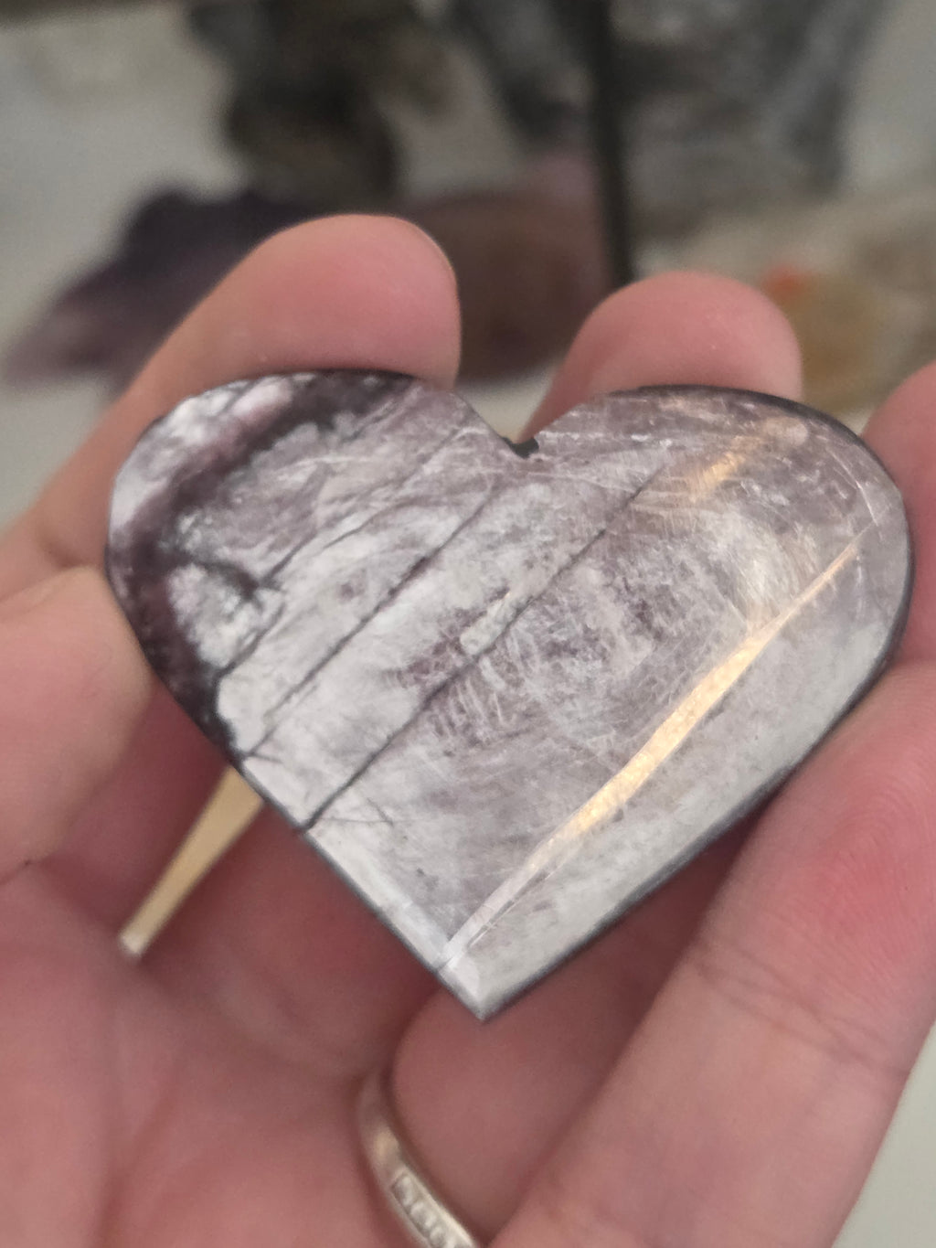 Purple Mica crystal heart