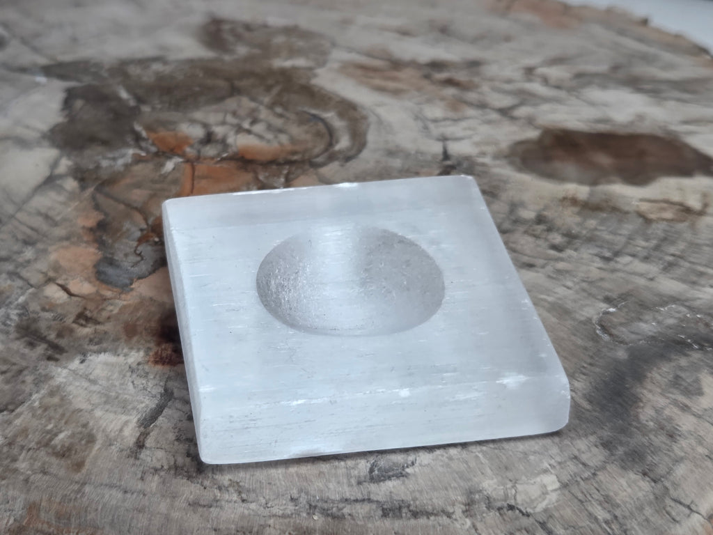 Selenite crystal sphere stand