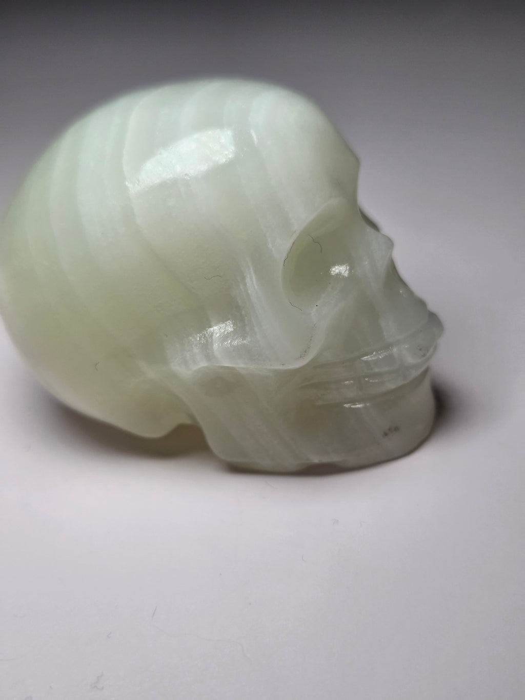 Afgan jade crystal skull carving