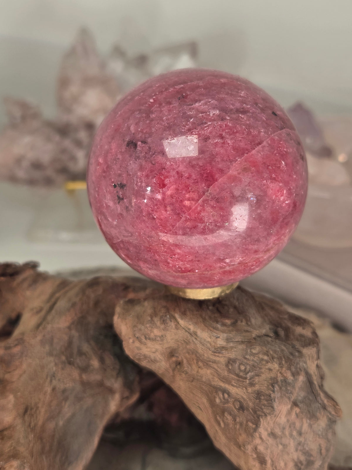 Grade AAAA  Rhodonite crystal sphere