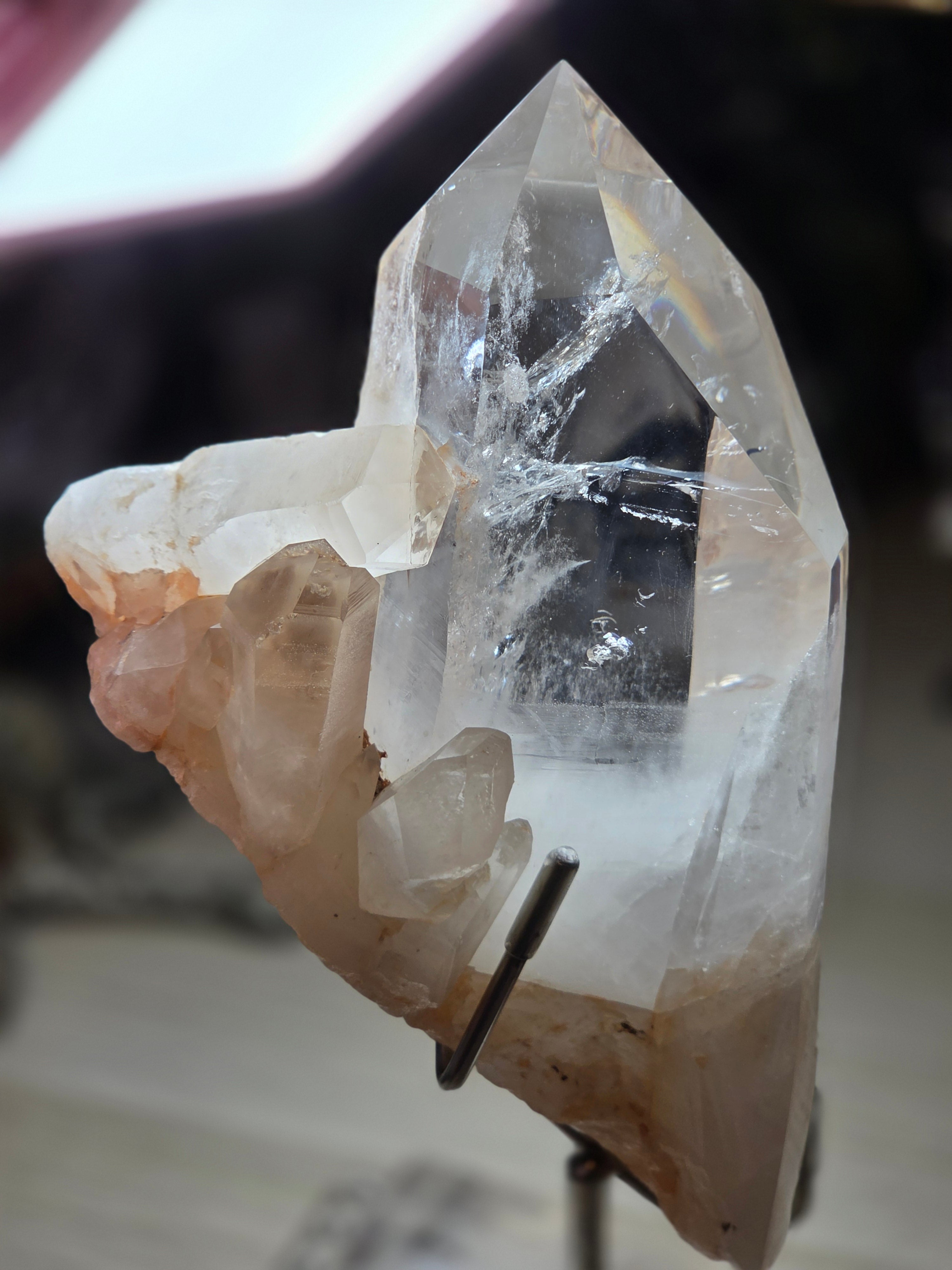 Large raw clear quartz crystal from Brazil