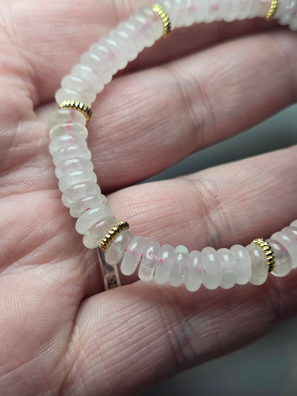 Rose quartz crystal bracelet