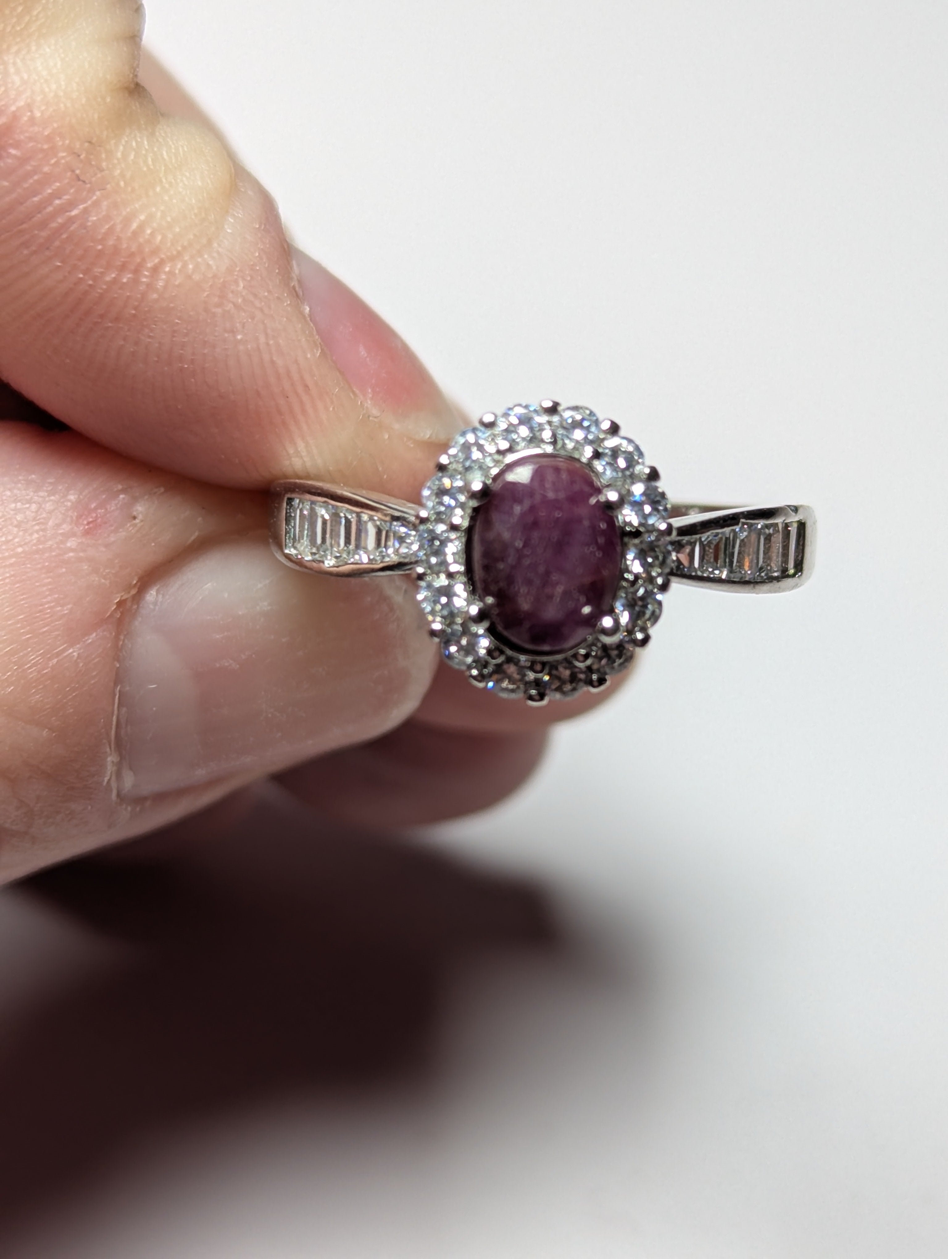 Natural Ruby Adjustable ring stainless steel