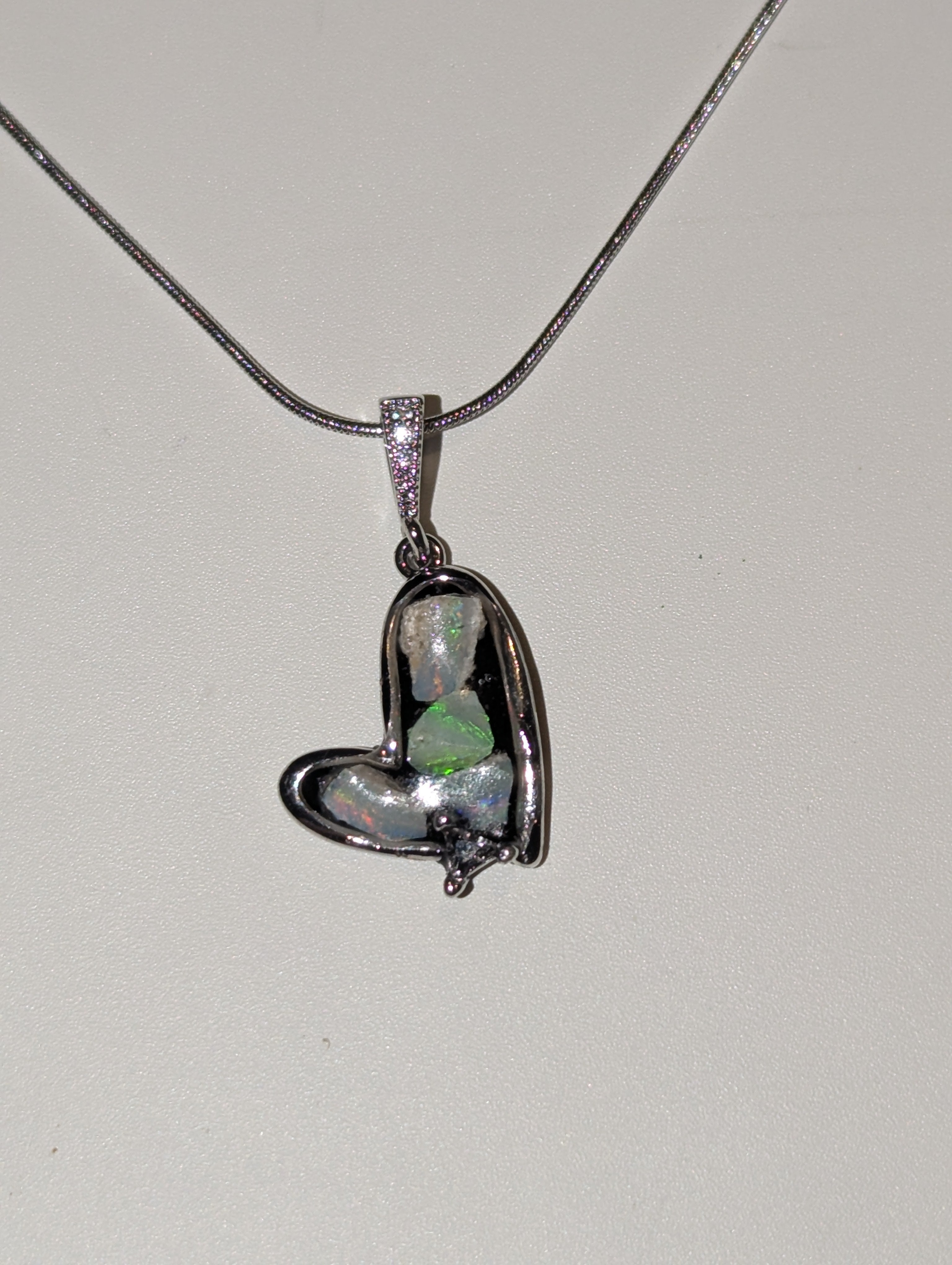 Handmade Australian opal crystal necklace