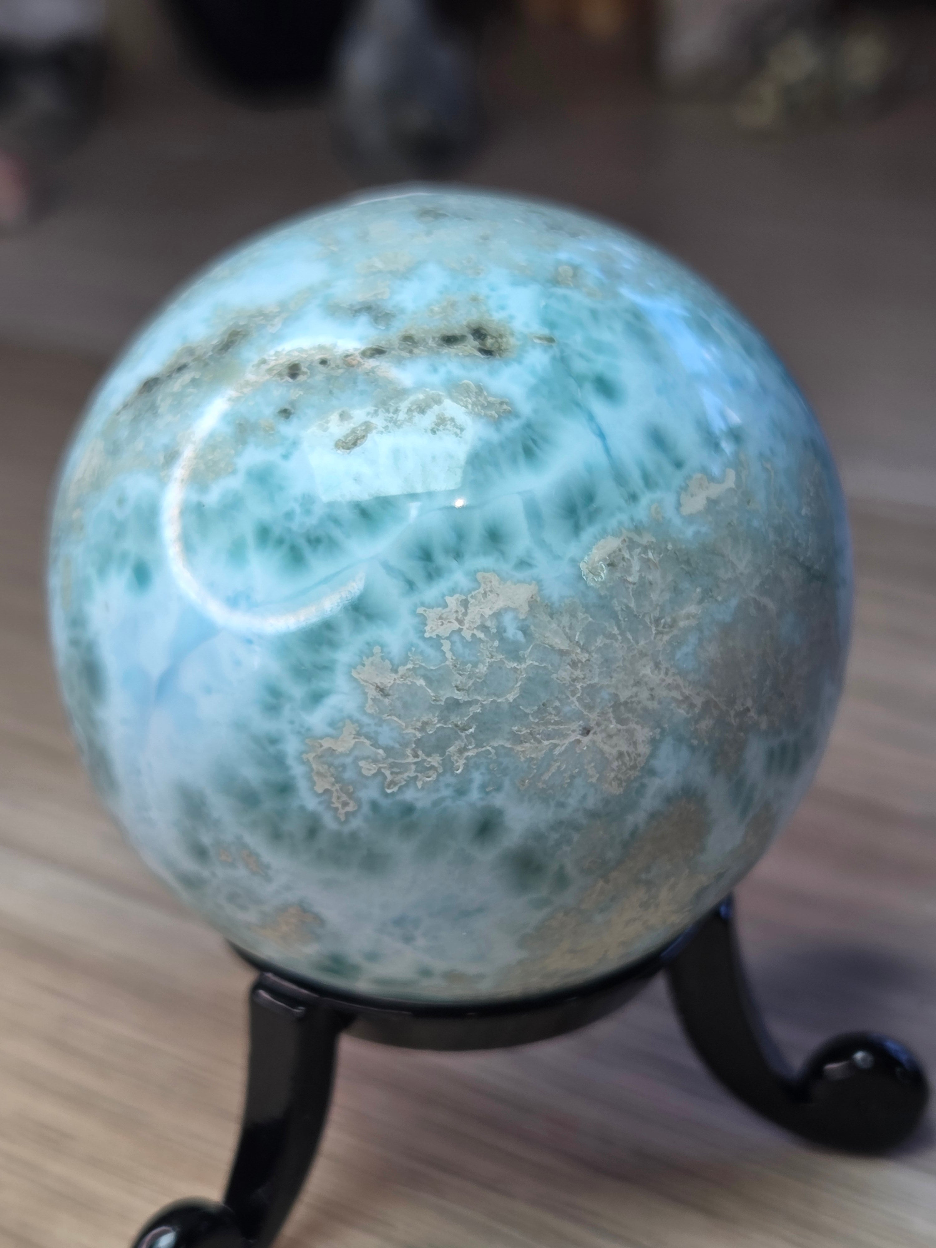Larimar crystal sphere