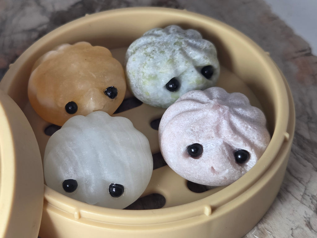 Cute dumpling crystal carvings