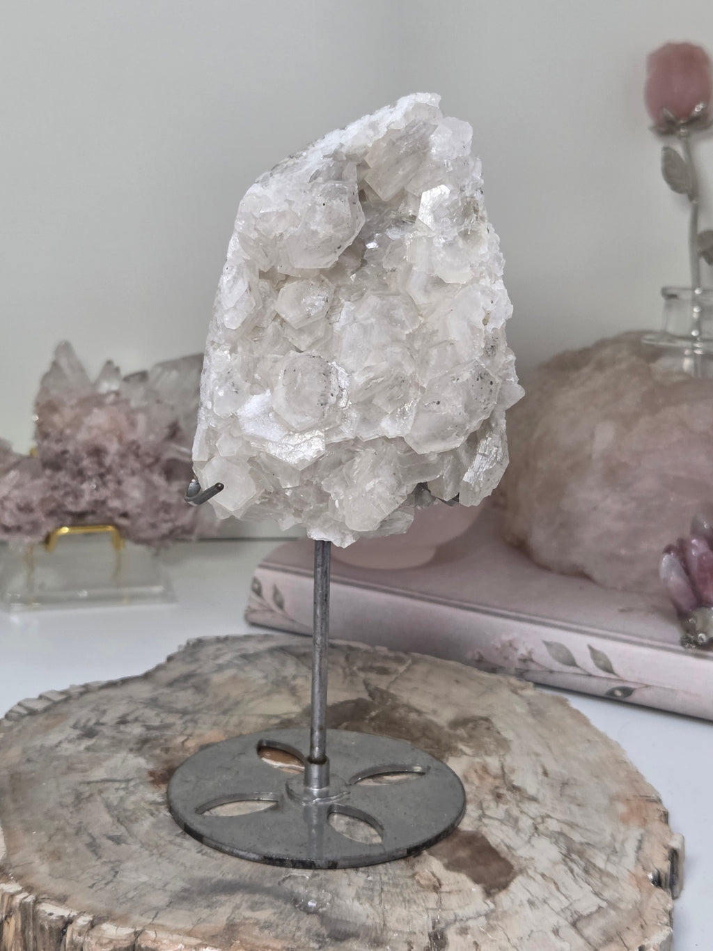 Beautiful calcite crystal Specimen with stand