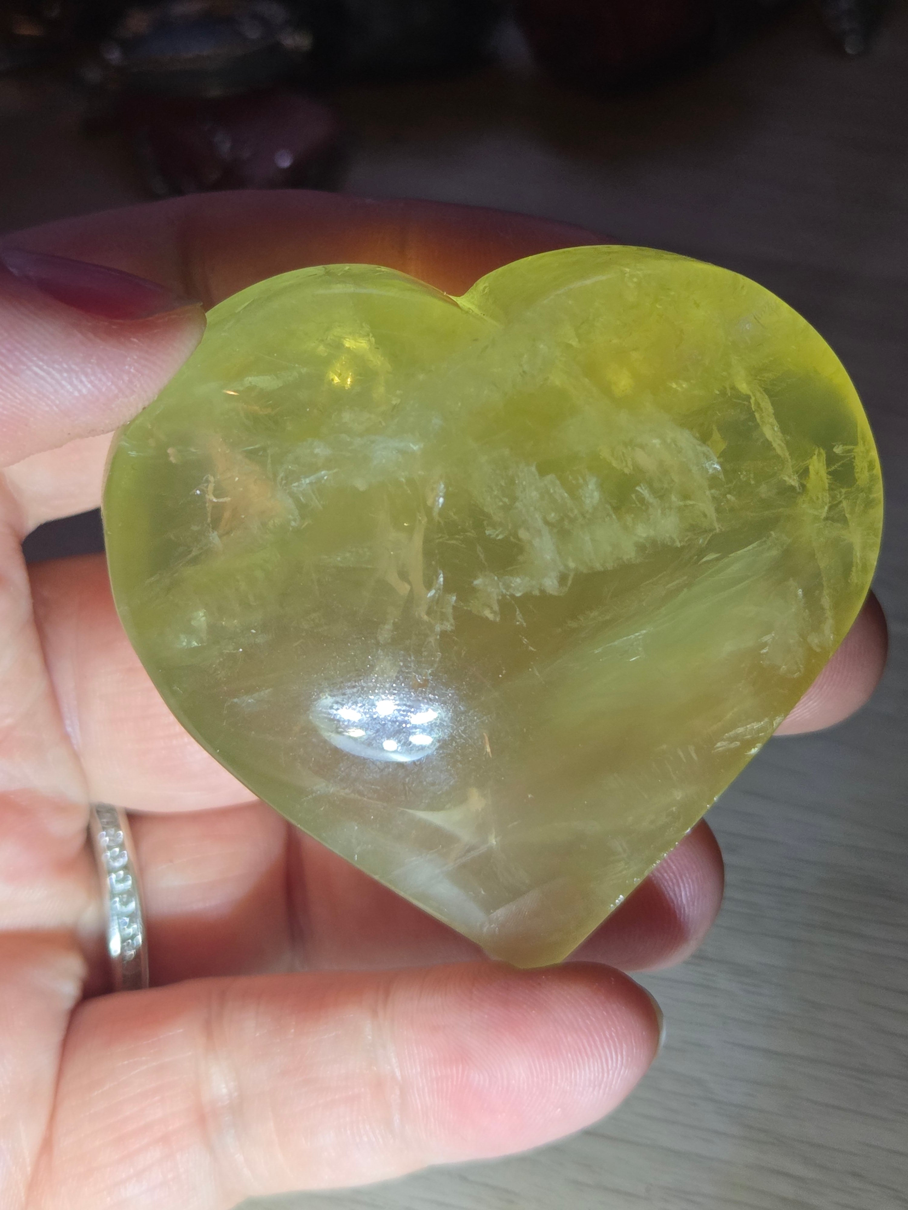 Heat treated citrine crystal Heart