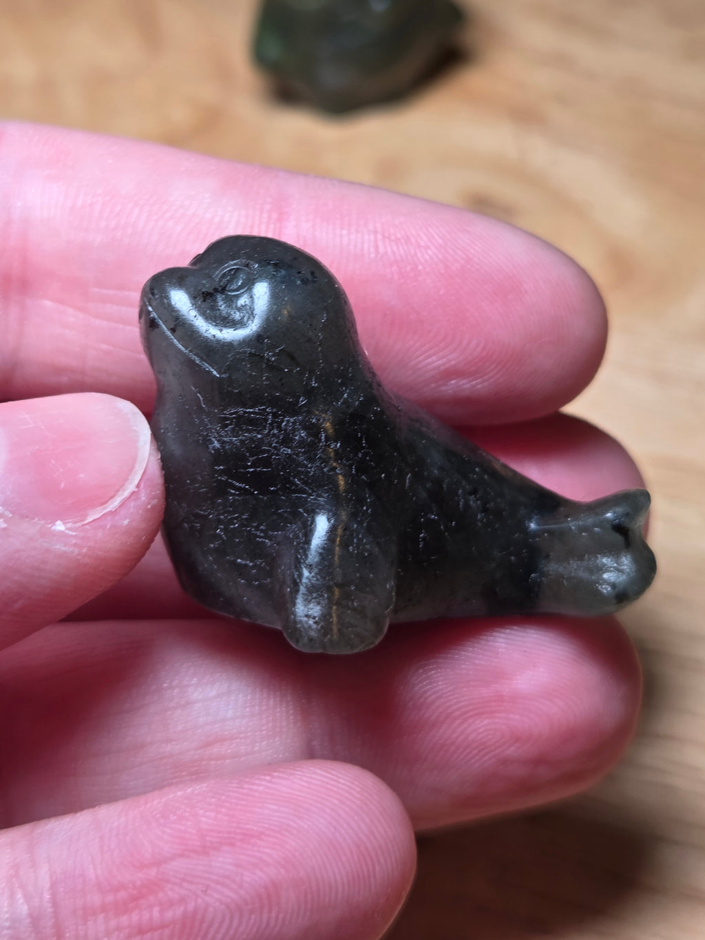 Labradorite crystal Seel carving