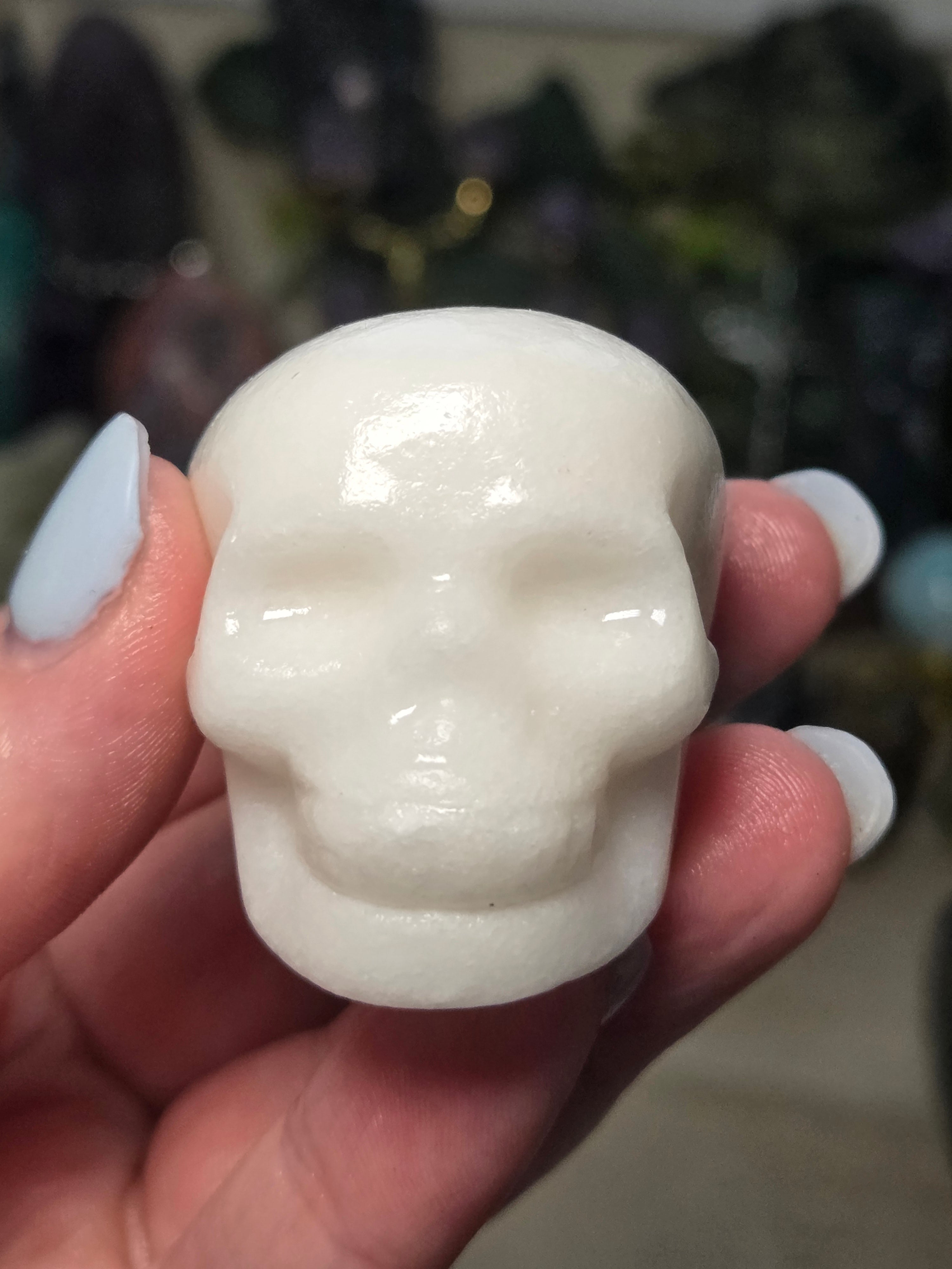 White jade crystal skull