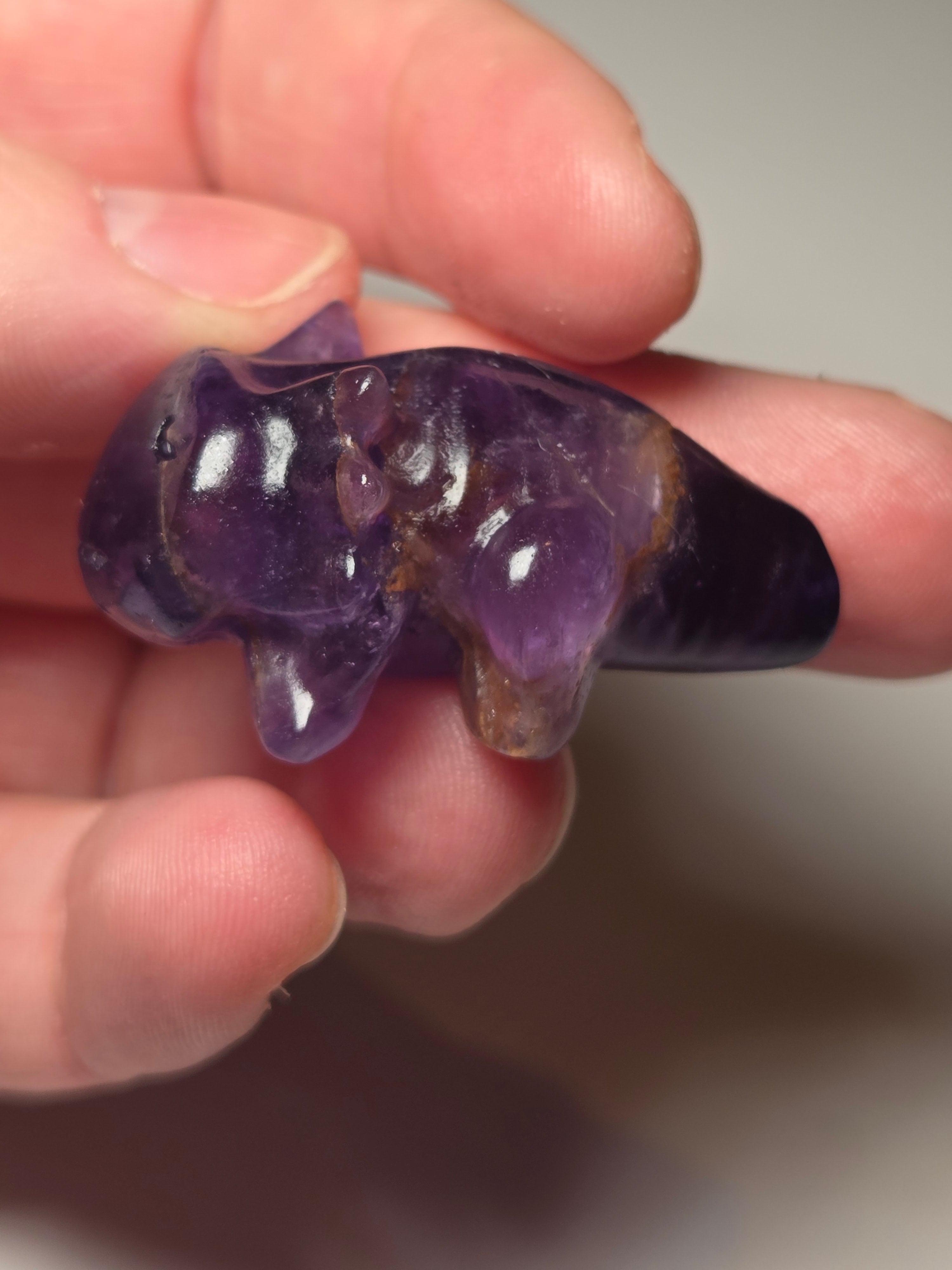 Purple flourite small carving Axolotl