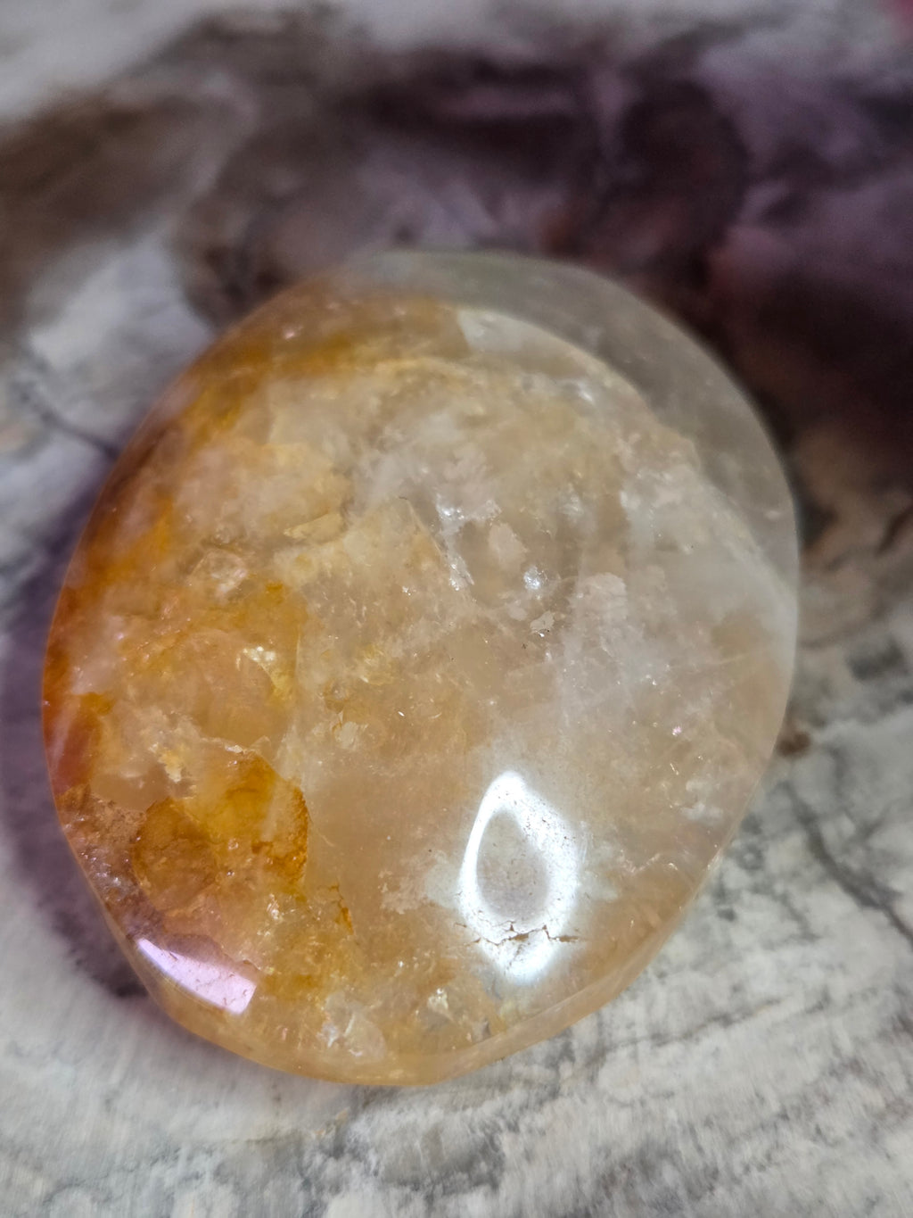 Golden healer crystal palm stone