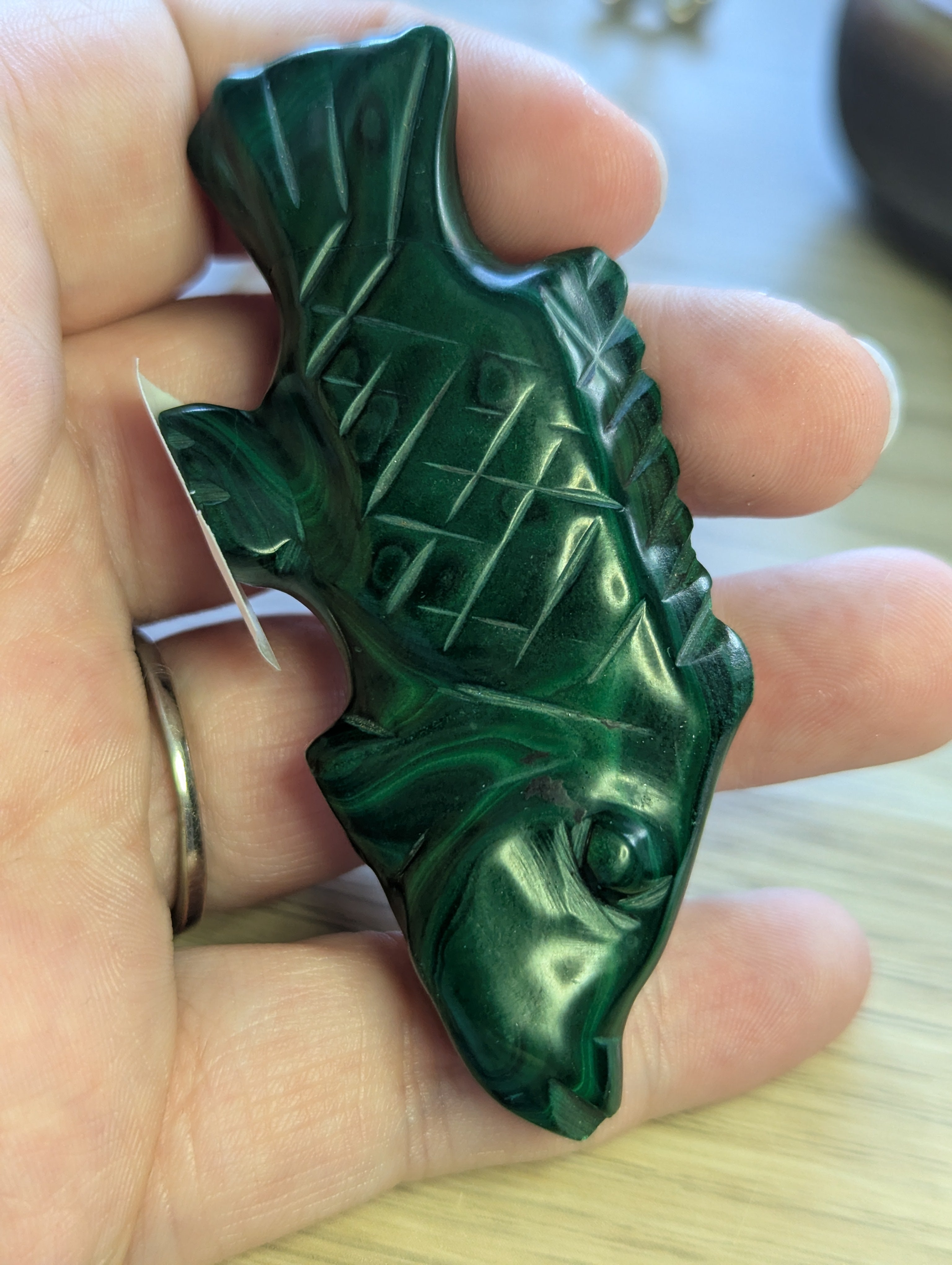 Malicite crystal Fish carving