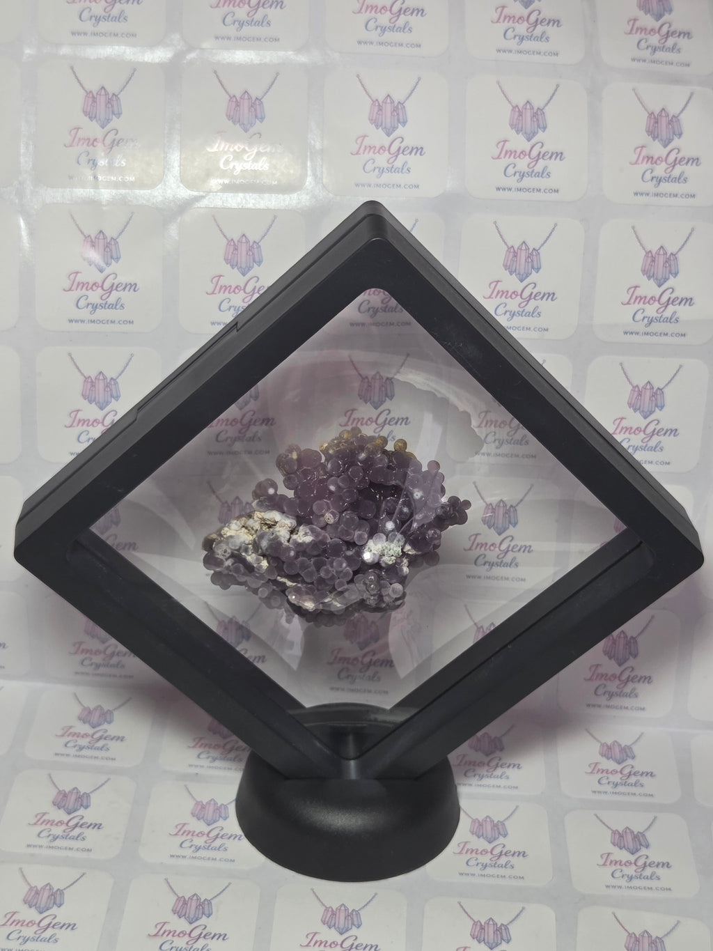 Beautiful rare grape agate specimen with box
