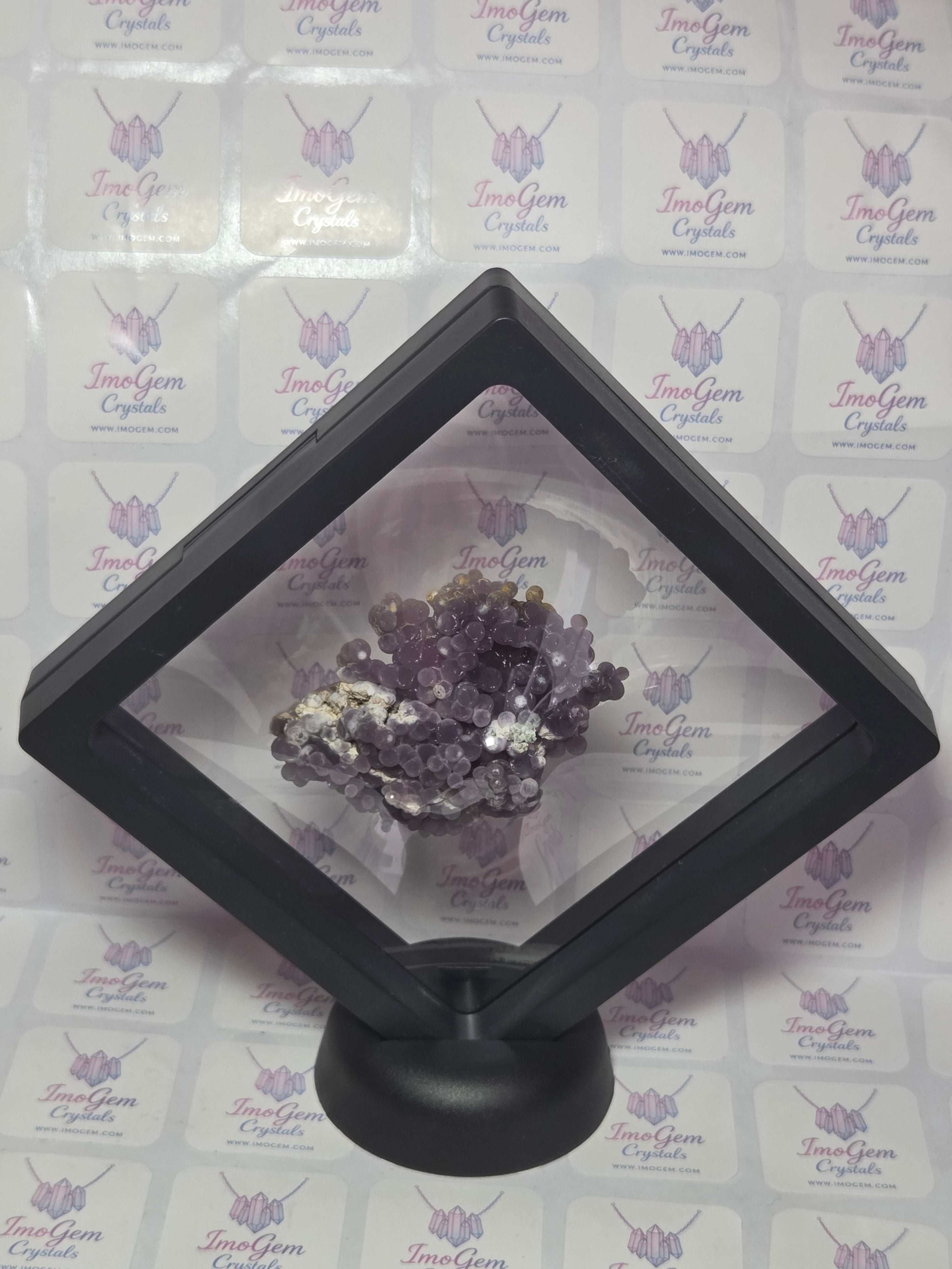 Beautiful rare grape agate specimen with box