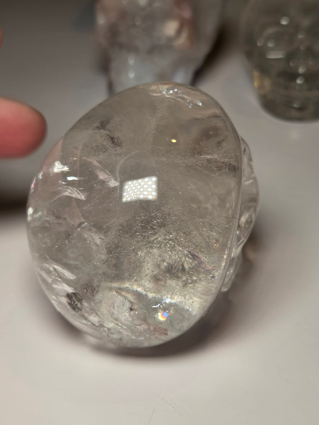 Stunning Clear Quartz crystal Skull carving