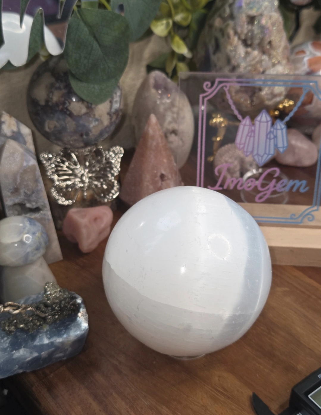 Sale - Selenite crystal sphere -few marks - 50% off on checkout