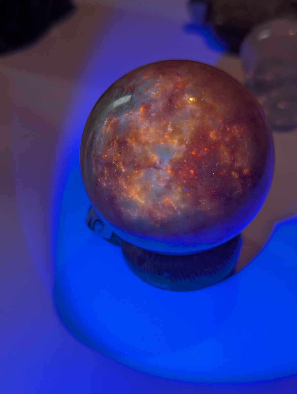 Pink Zoiltie crystal sphere