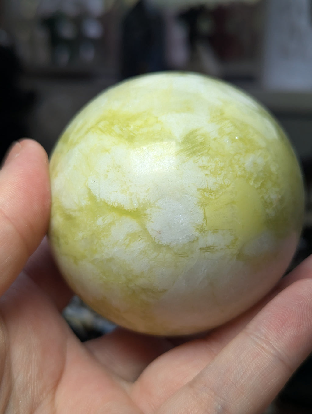 Lemon jade crystal sphere 6.6cm