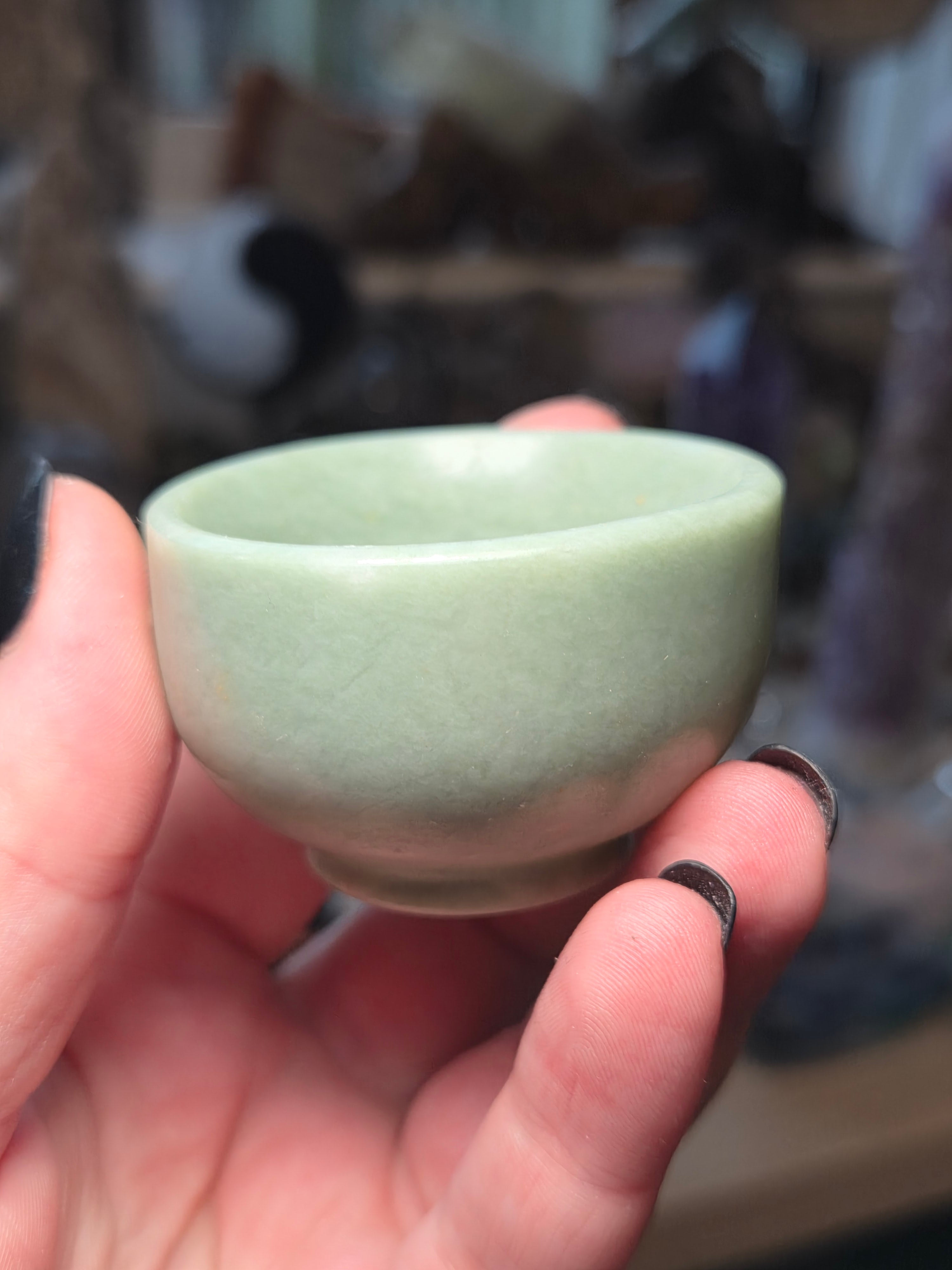 Green jade crystal trinket bowl