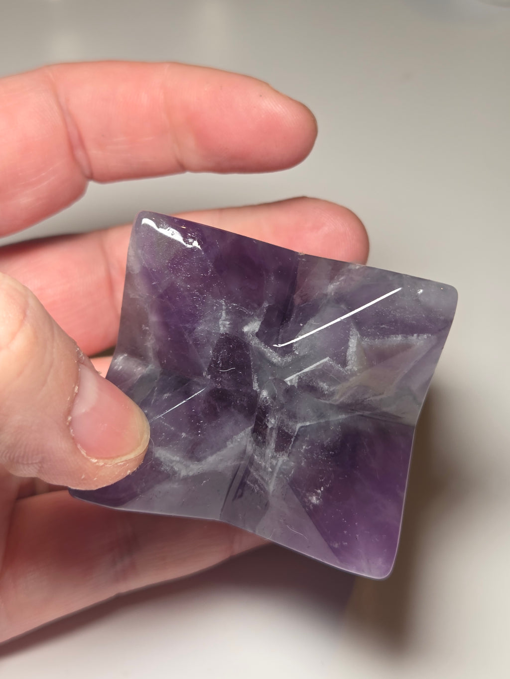 Dream Amethyst merkaba star carving
