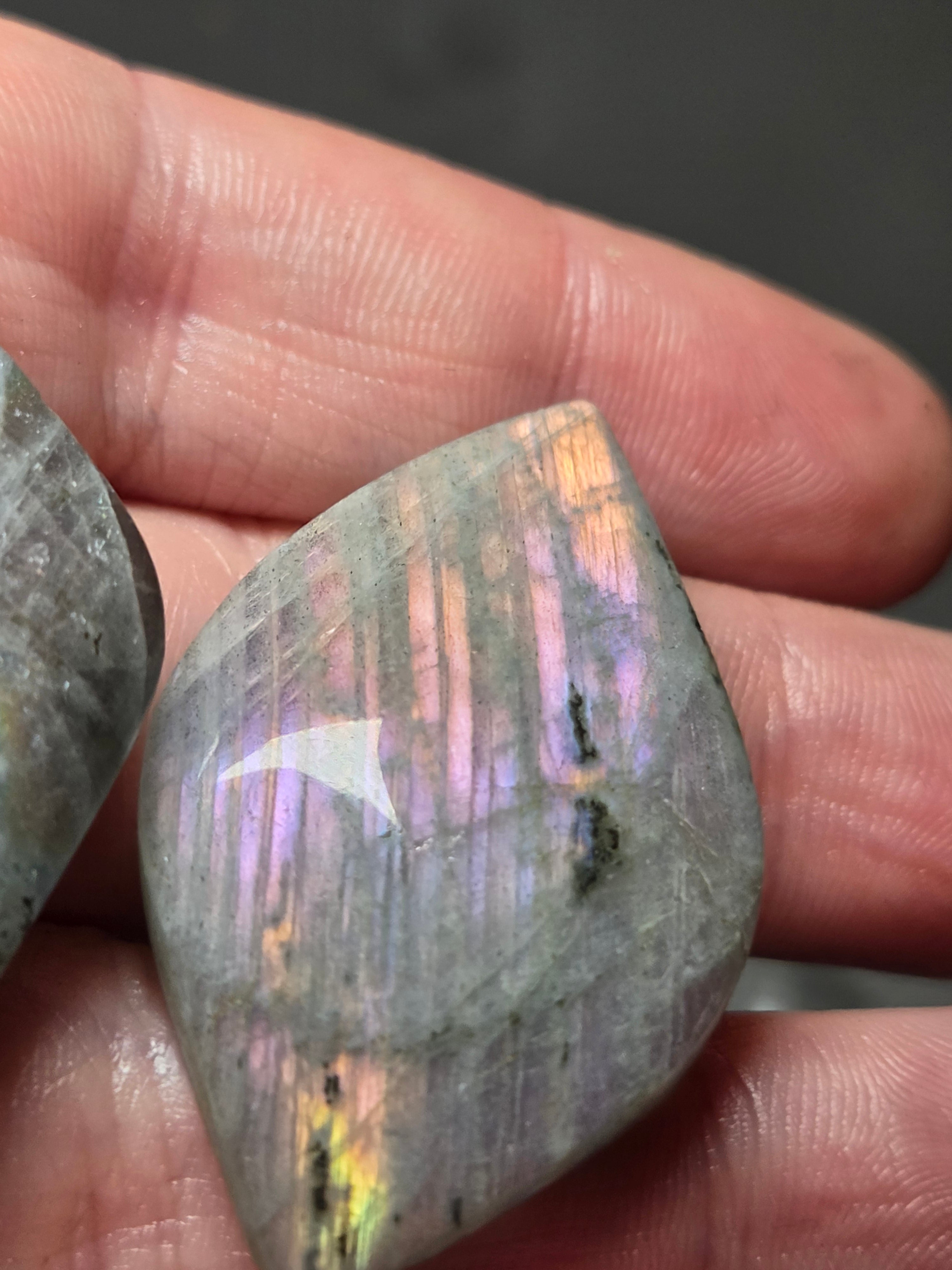 Labradorite crystal cabochon crystals set -B