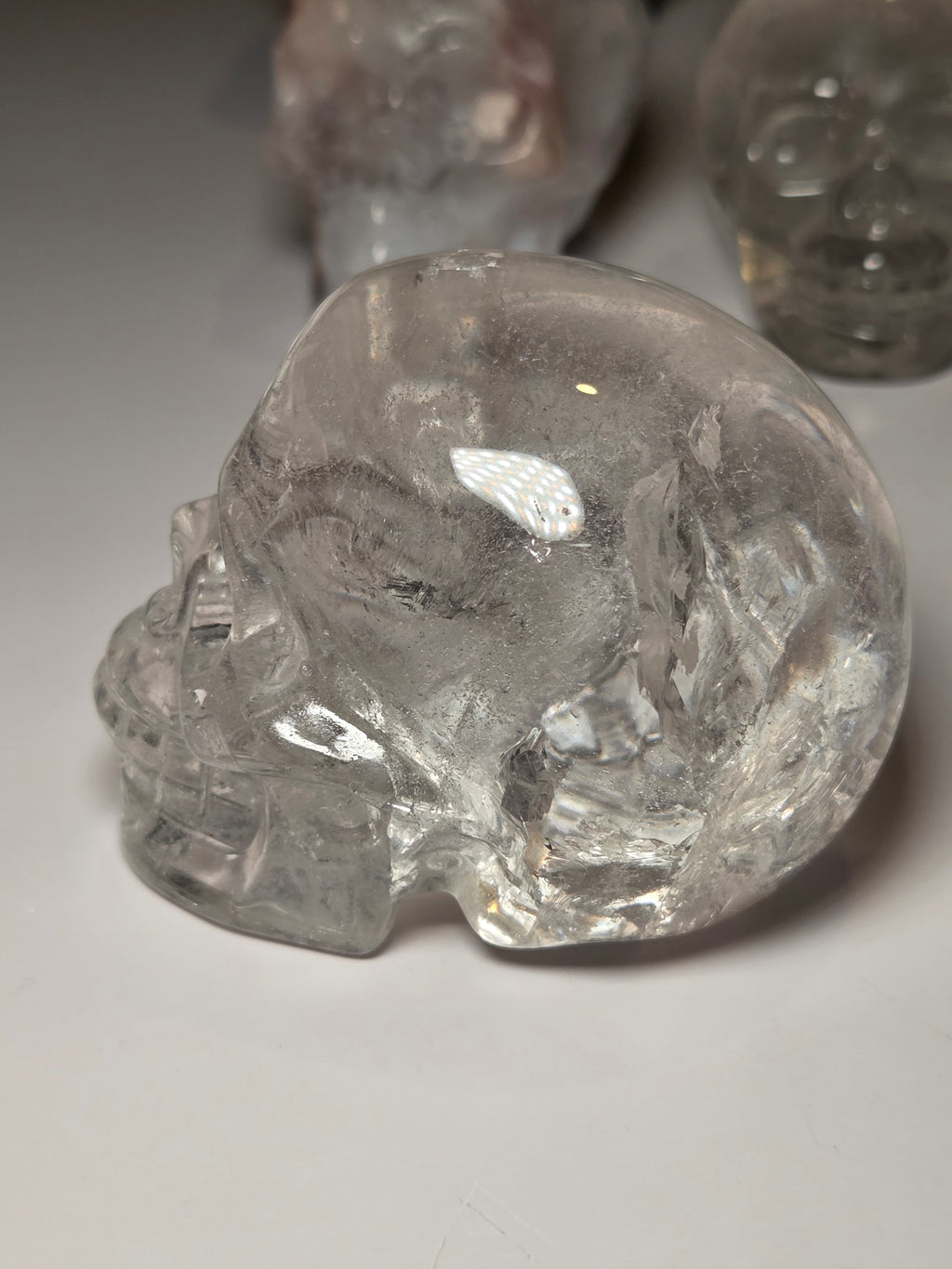Stunning Clear Quartz crystal Skull carving