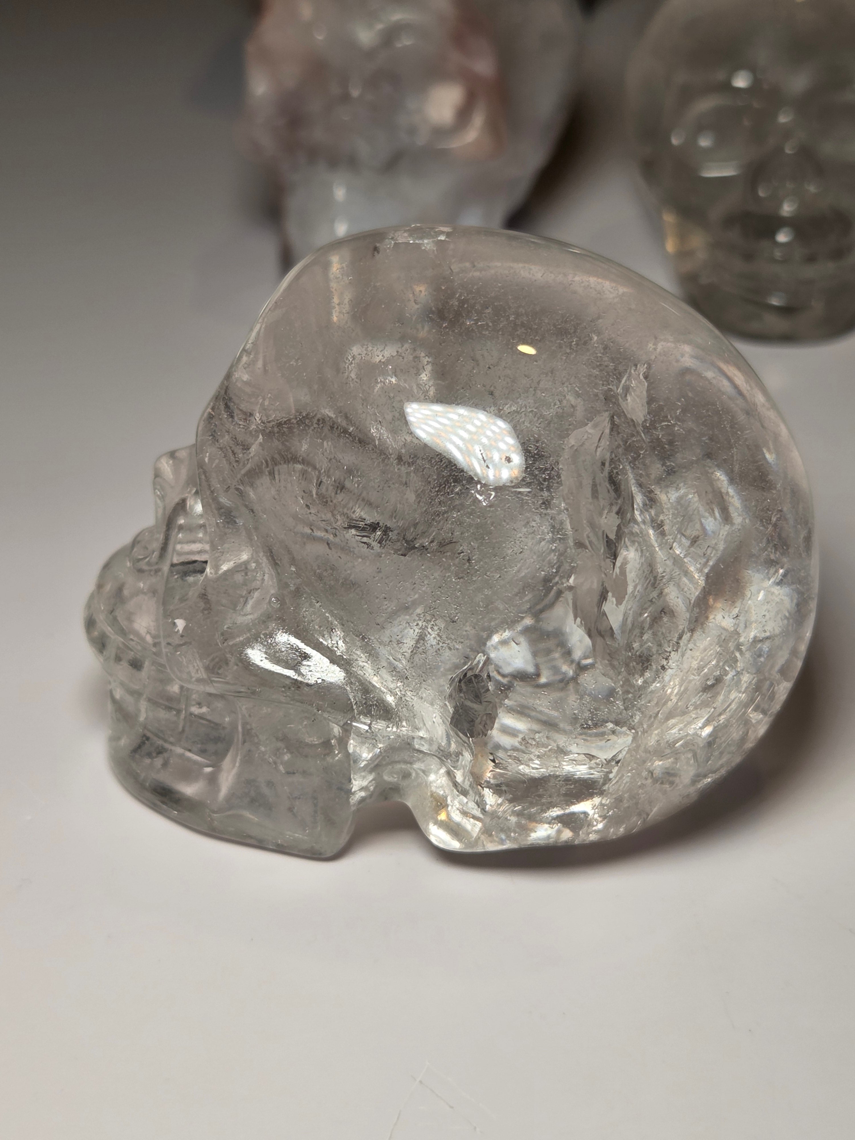 Stunning Clear Quartz crystal Skull carving