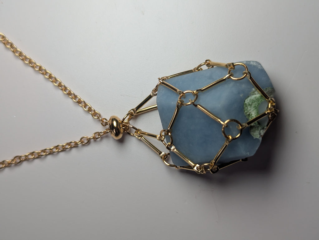 Angelite crystal necklace