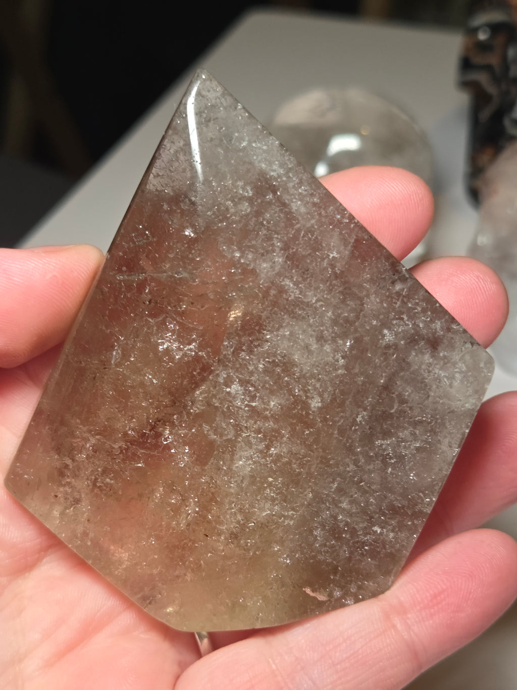 Smoky Quartz crystal Diamond tower