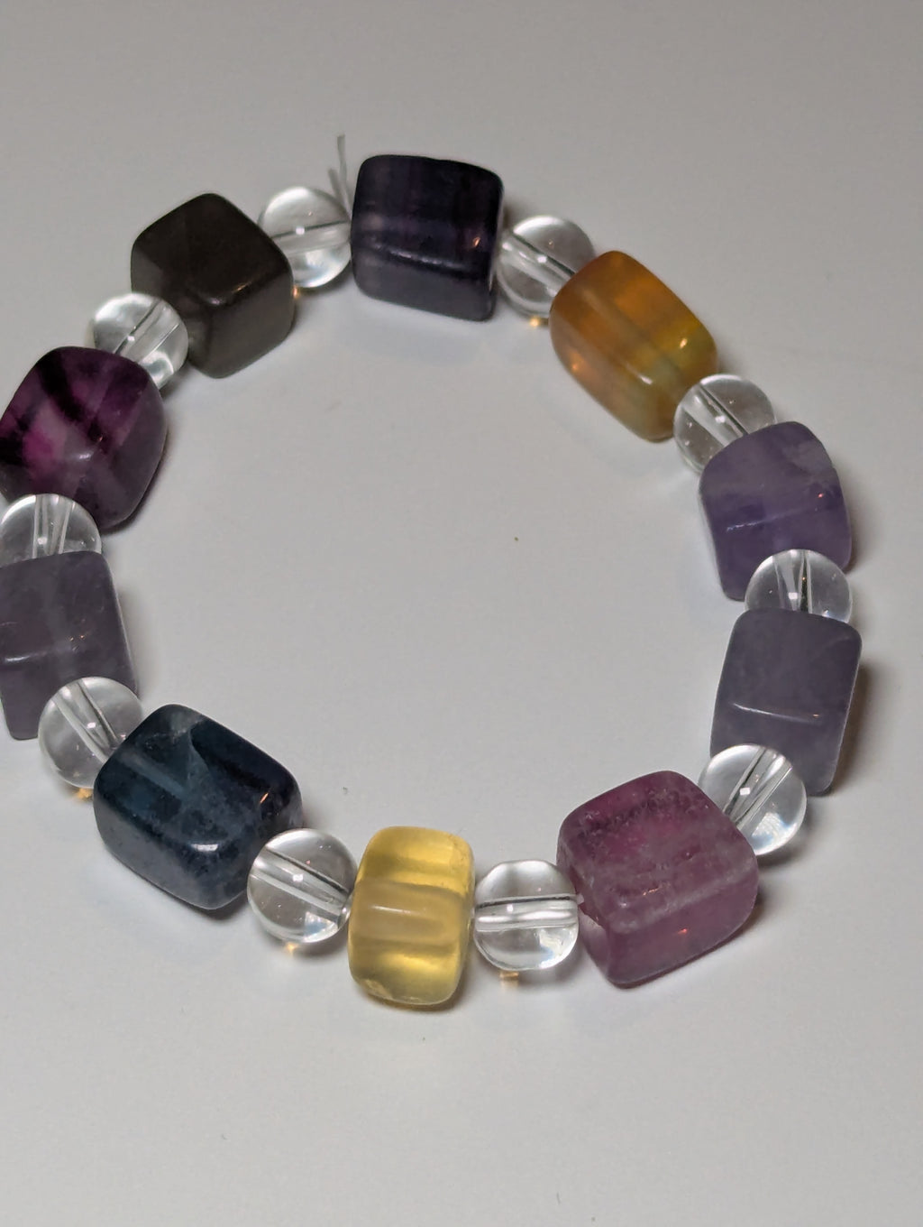 Flourite crystal cube bracelet
