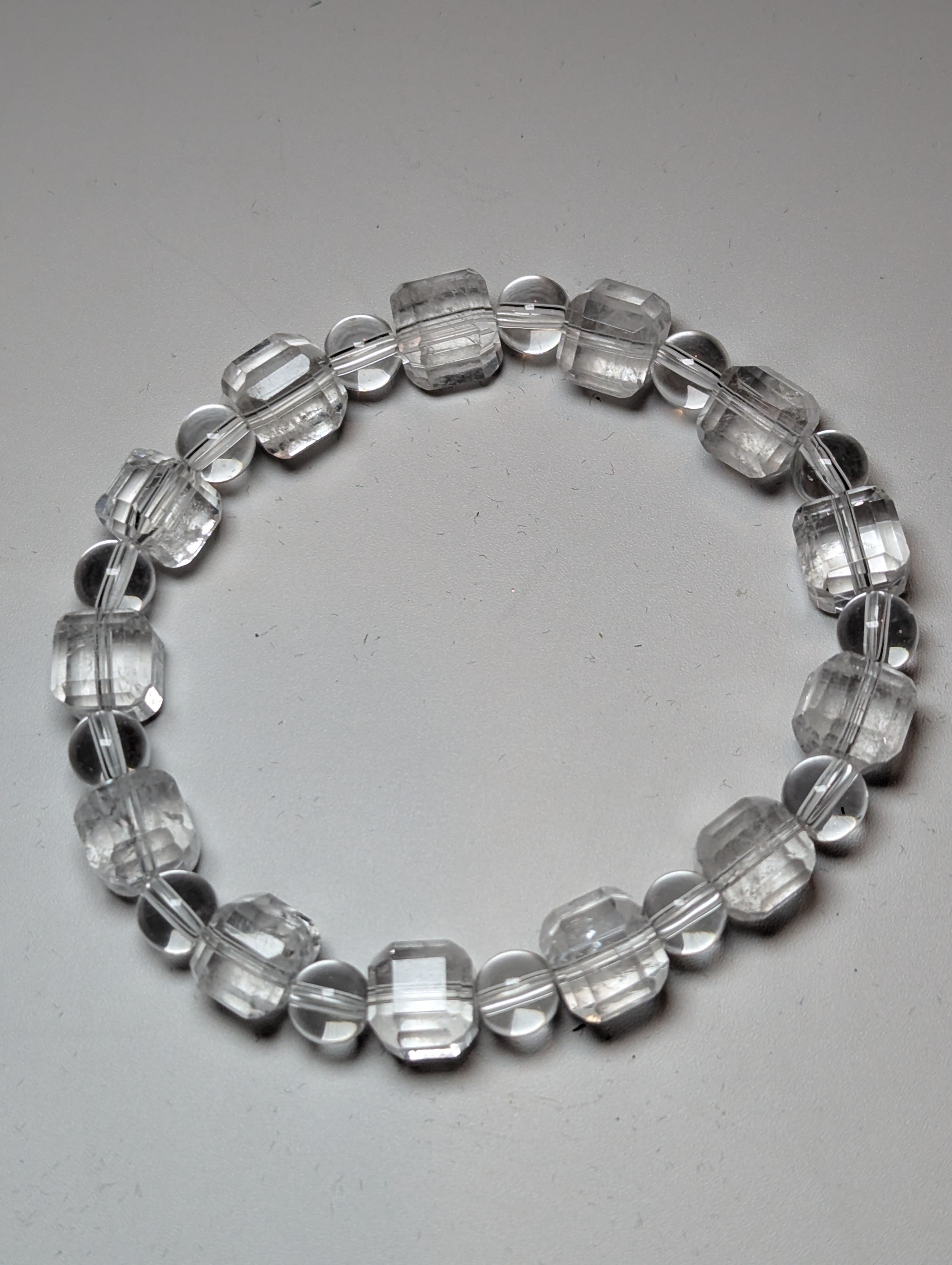 Clear quartz crystal handmade bracelet