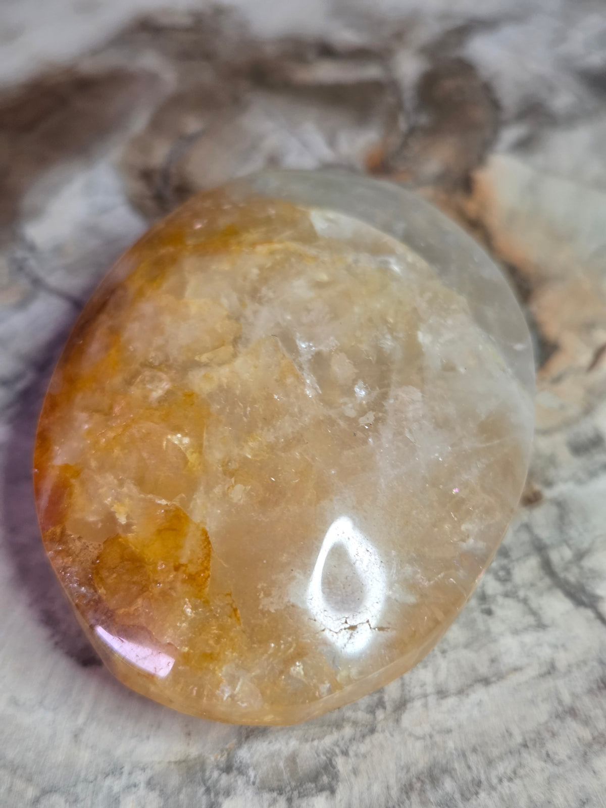 Golden healer crystal palm stone