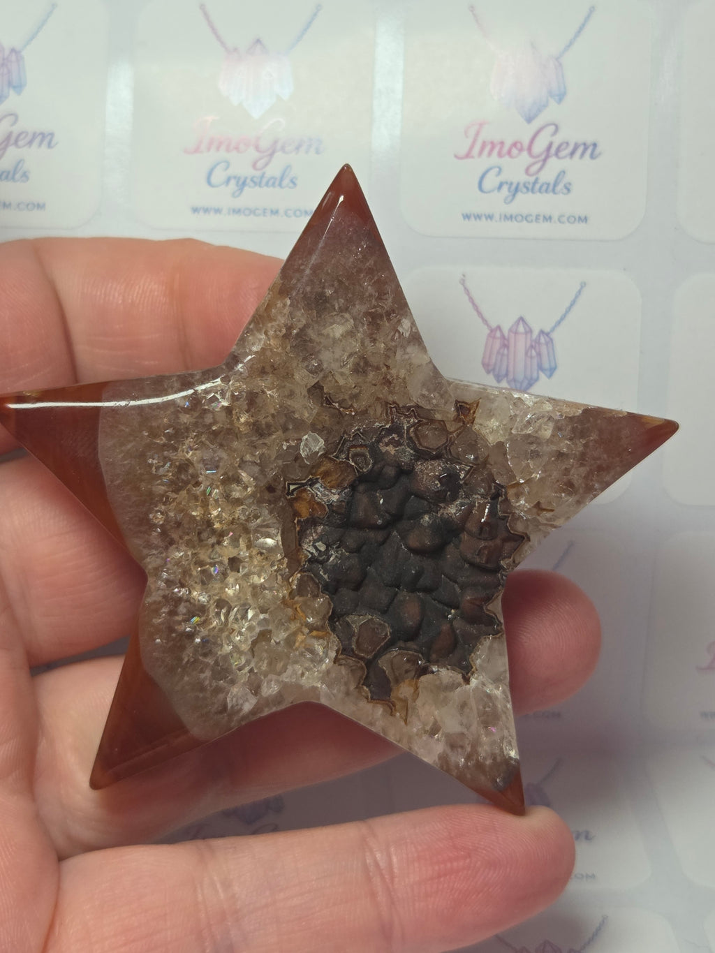 Sardonyx crystal star with duzy